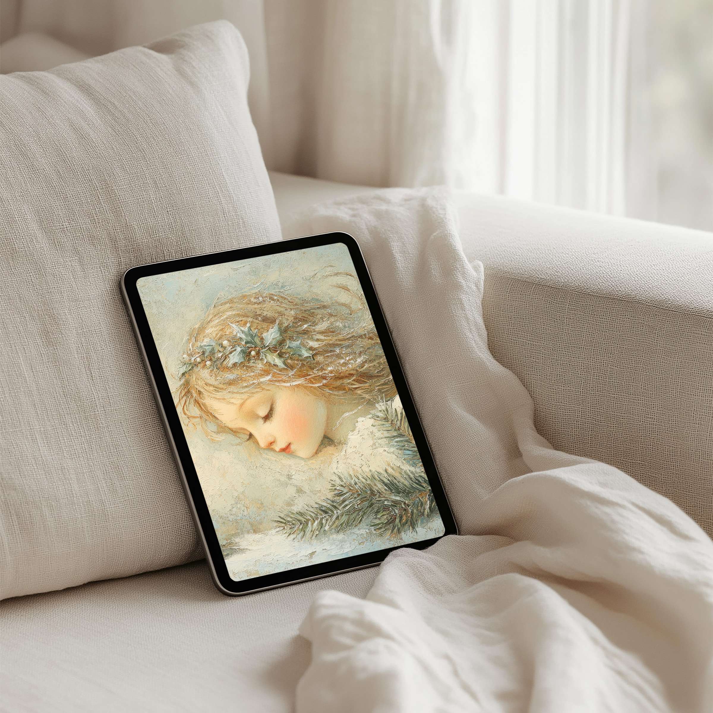 Elegant digital art iPad background for instant download features serene textures, fitting any tablet to inspire calm mindfulness
