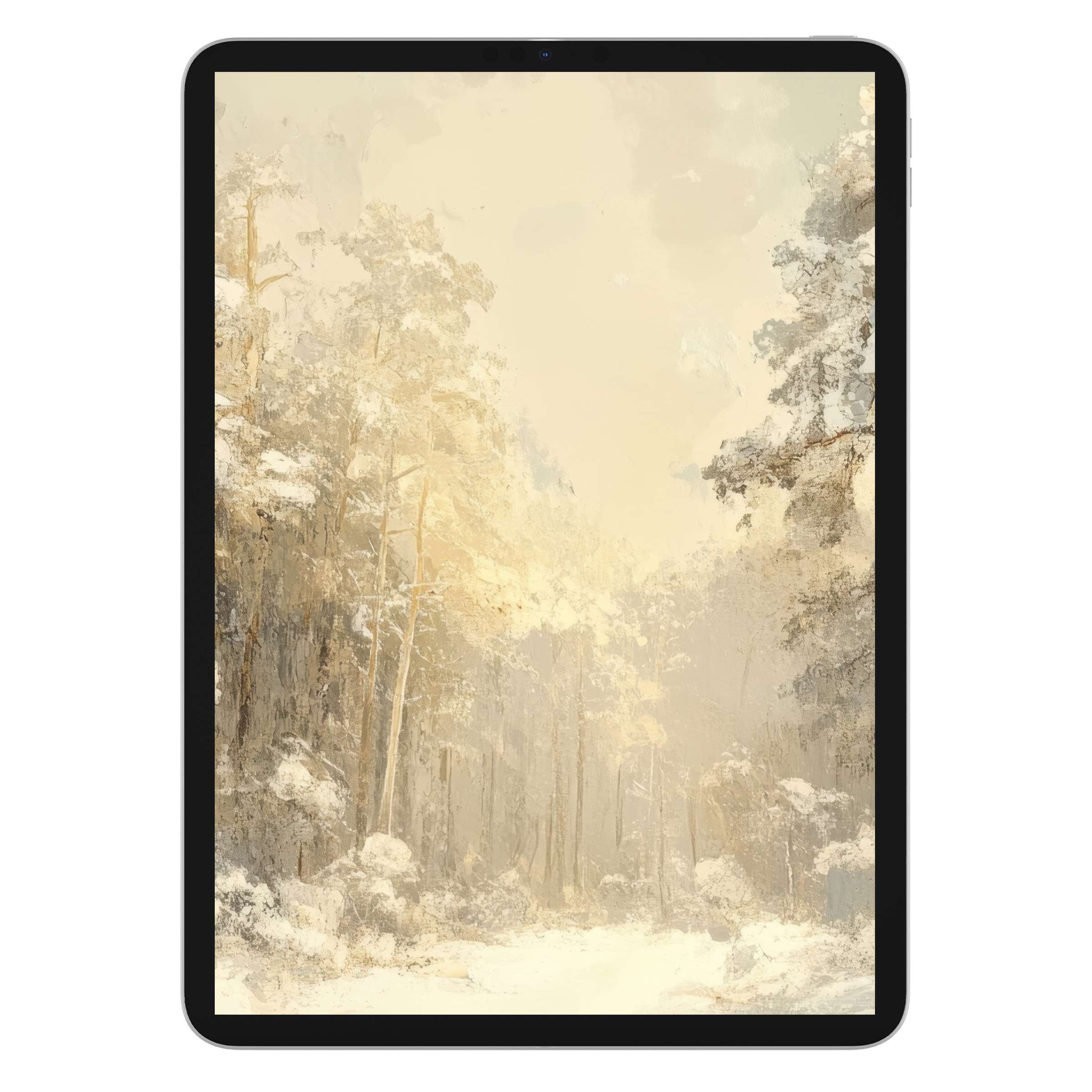Serene winter forest scene iPad Christmas iPad wallpaper digital download adds elegance to any tablet background calm landscape