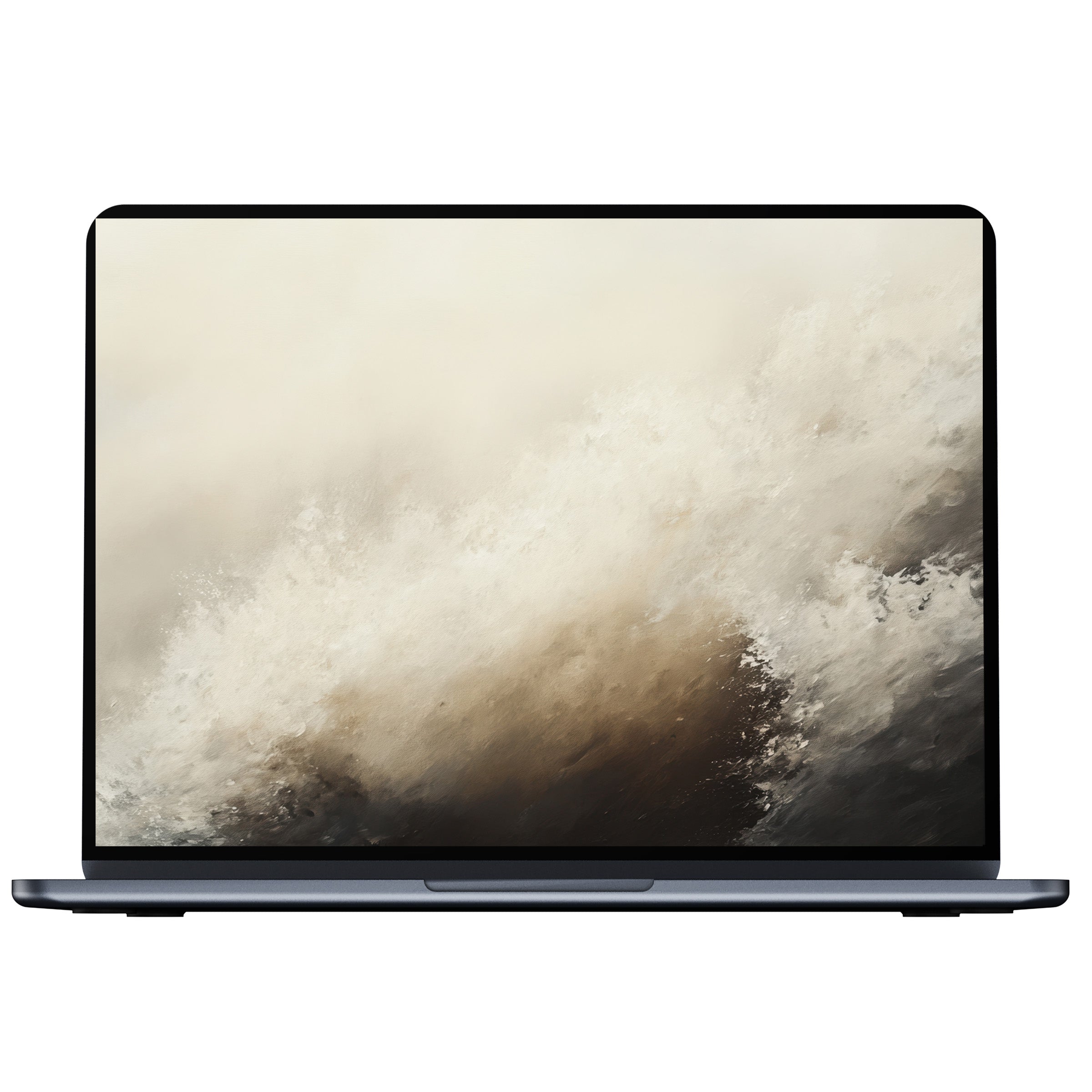 Elegant coastal desktop wallpaper digital download depicts soothing ocean waves in calming neutrals for PC or laptop screens