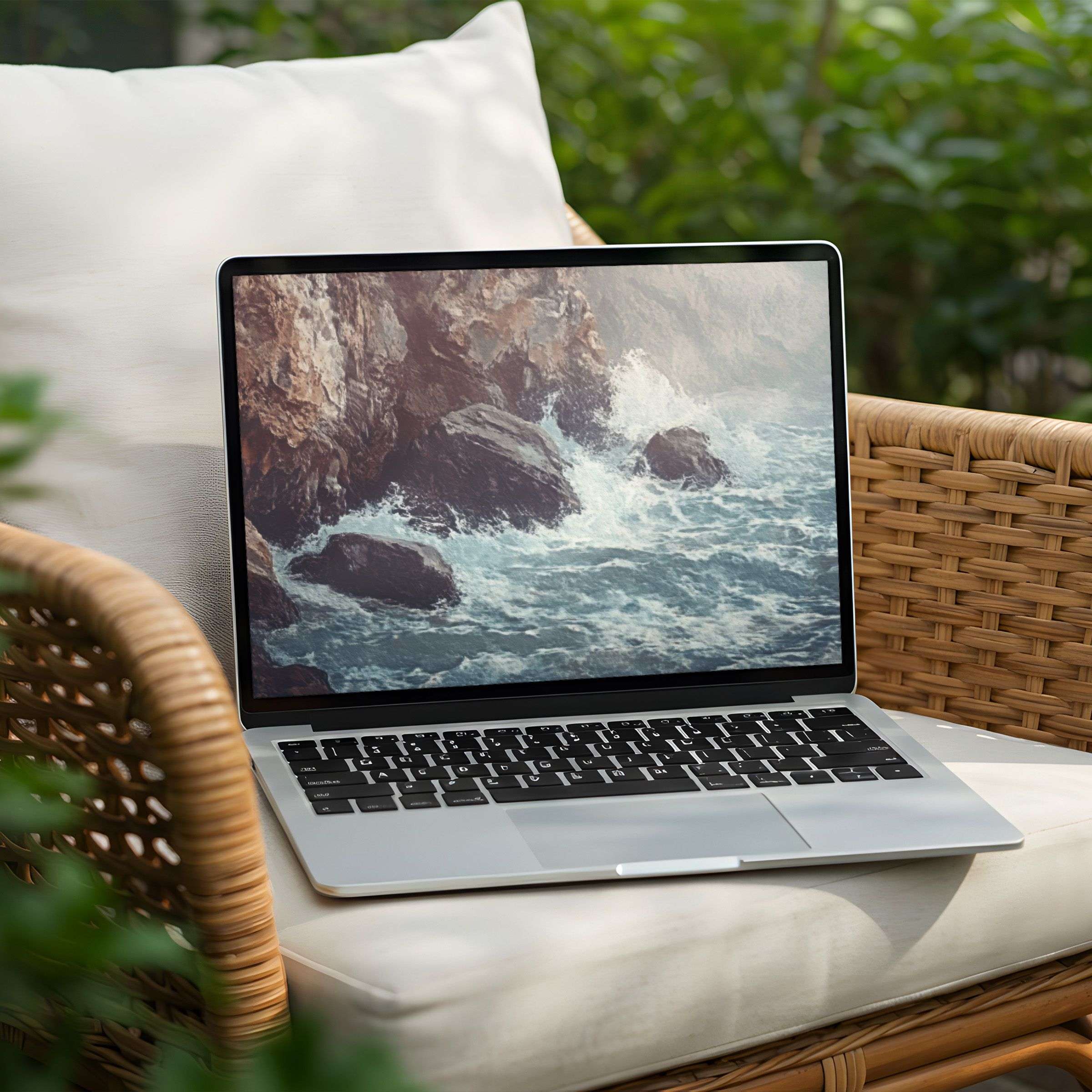 Elegant seascape desktop background for PC and Laptop promoting calm and mindfulness through instant download for serene inspiration