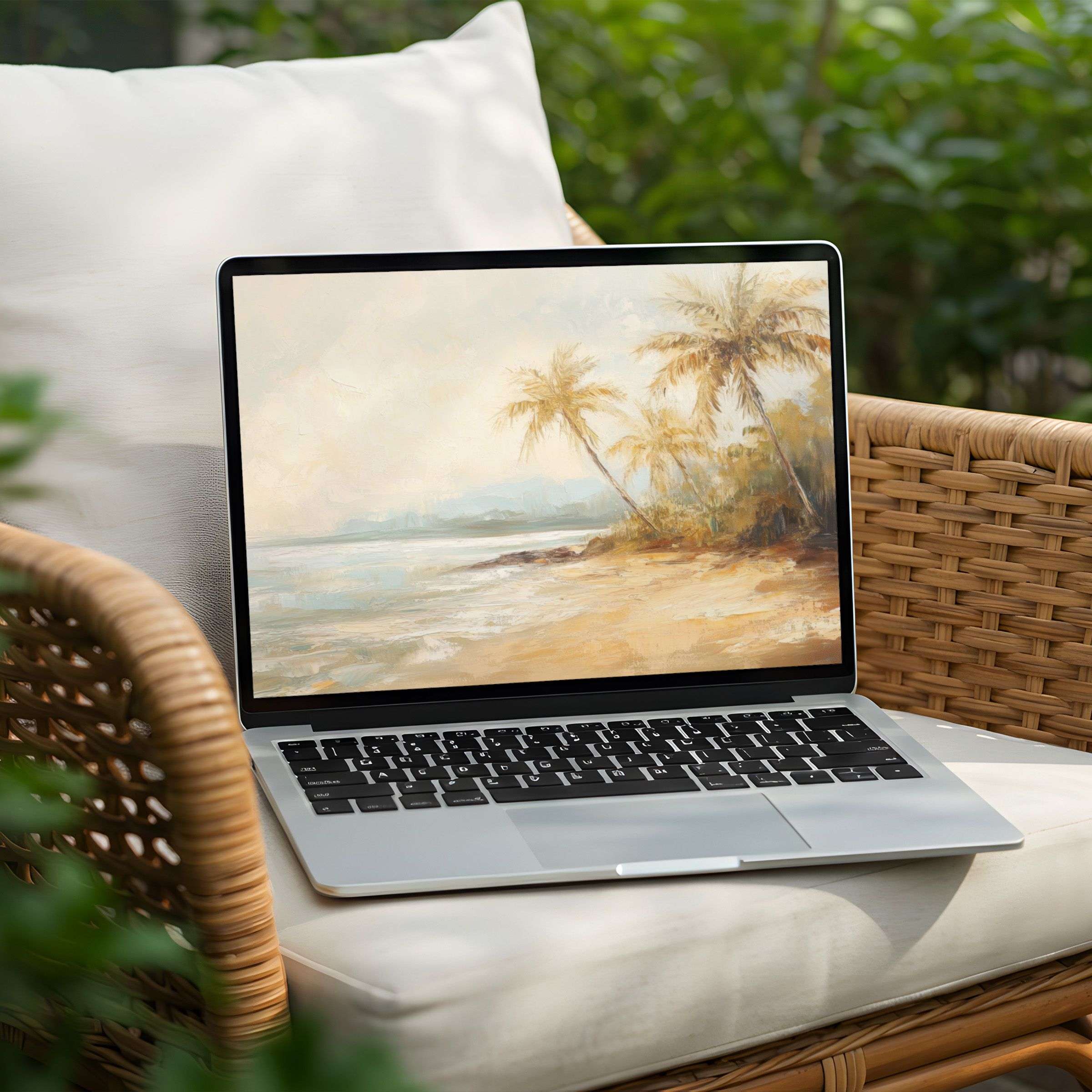Download this inspiring beach scene desktop background for your PC or laptop for an instant boost of calm and elegance