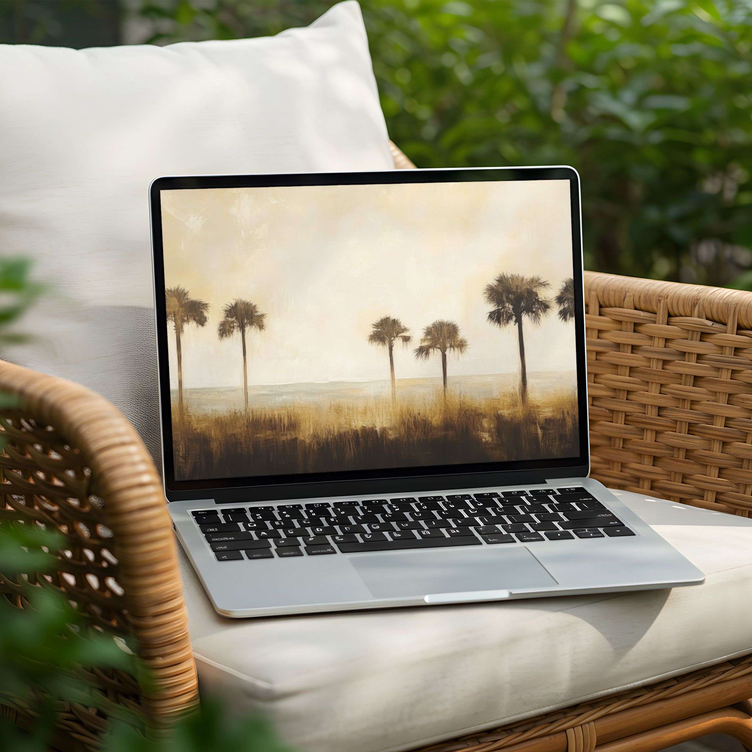 Inspire calm with this serene palm tree desktop background available as an instant download for your PC or Laptop adding elegance