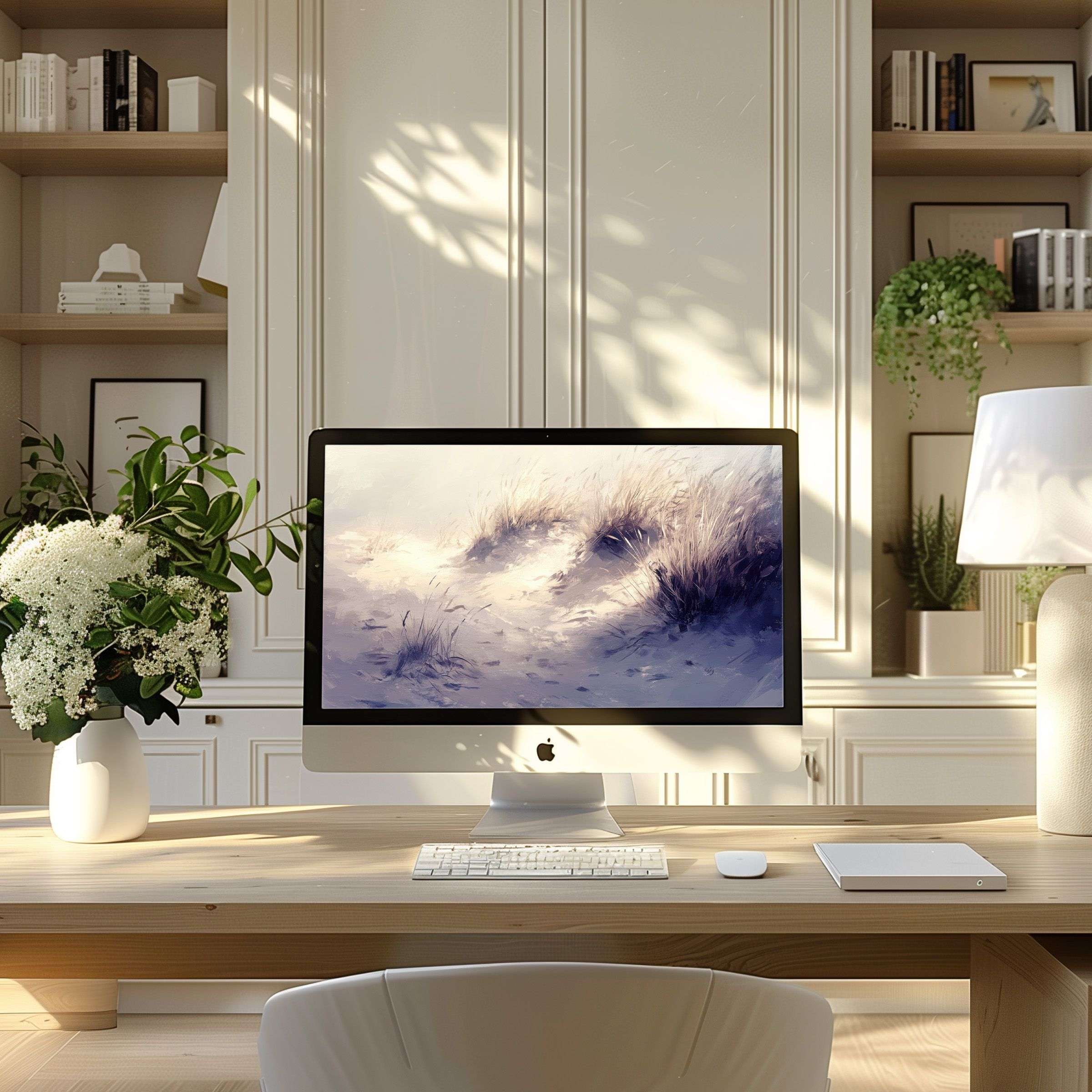Inspiring landscape wallpaper for computer brings calm elegance to your modern home office PC and laptop digital download