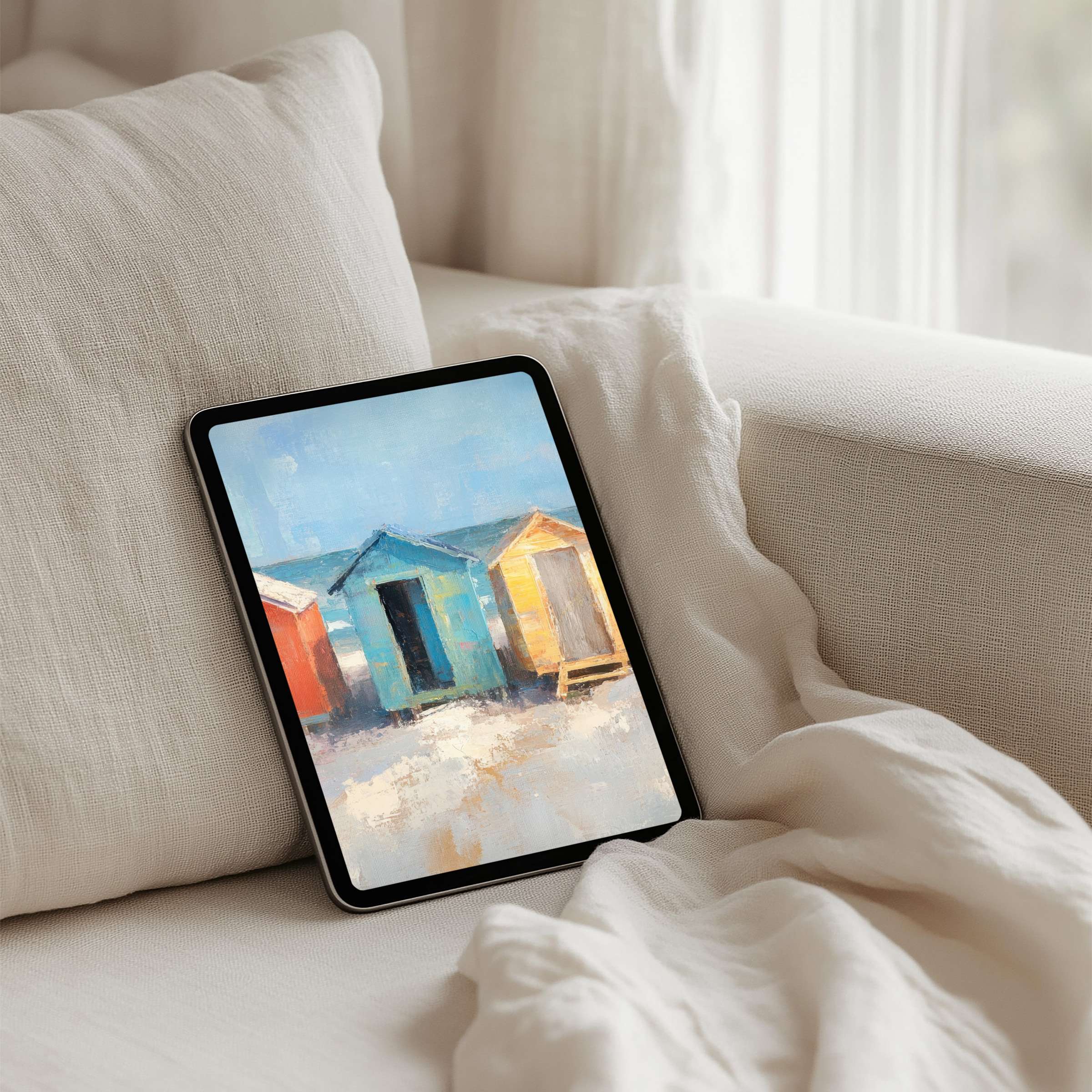 Coastal themed iPad background for instant download on tablets brings calm elegance, fitting perfectly with mindfulness and inspiration