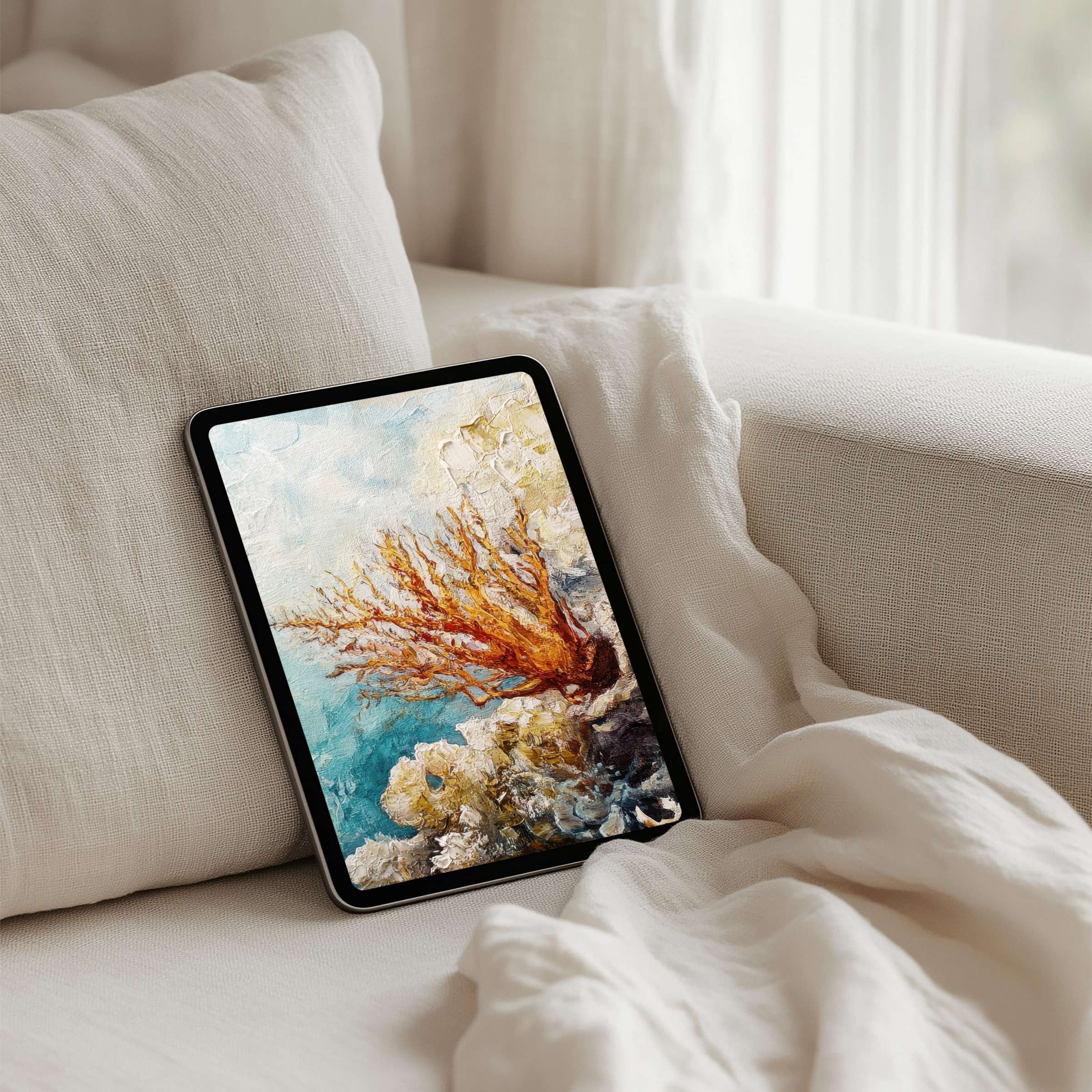 Elegant abstract seascape iPad background for instant download brings calm to your tablet Fits iPad, Samsung, Android devices