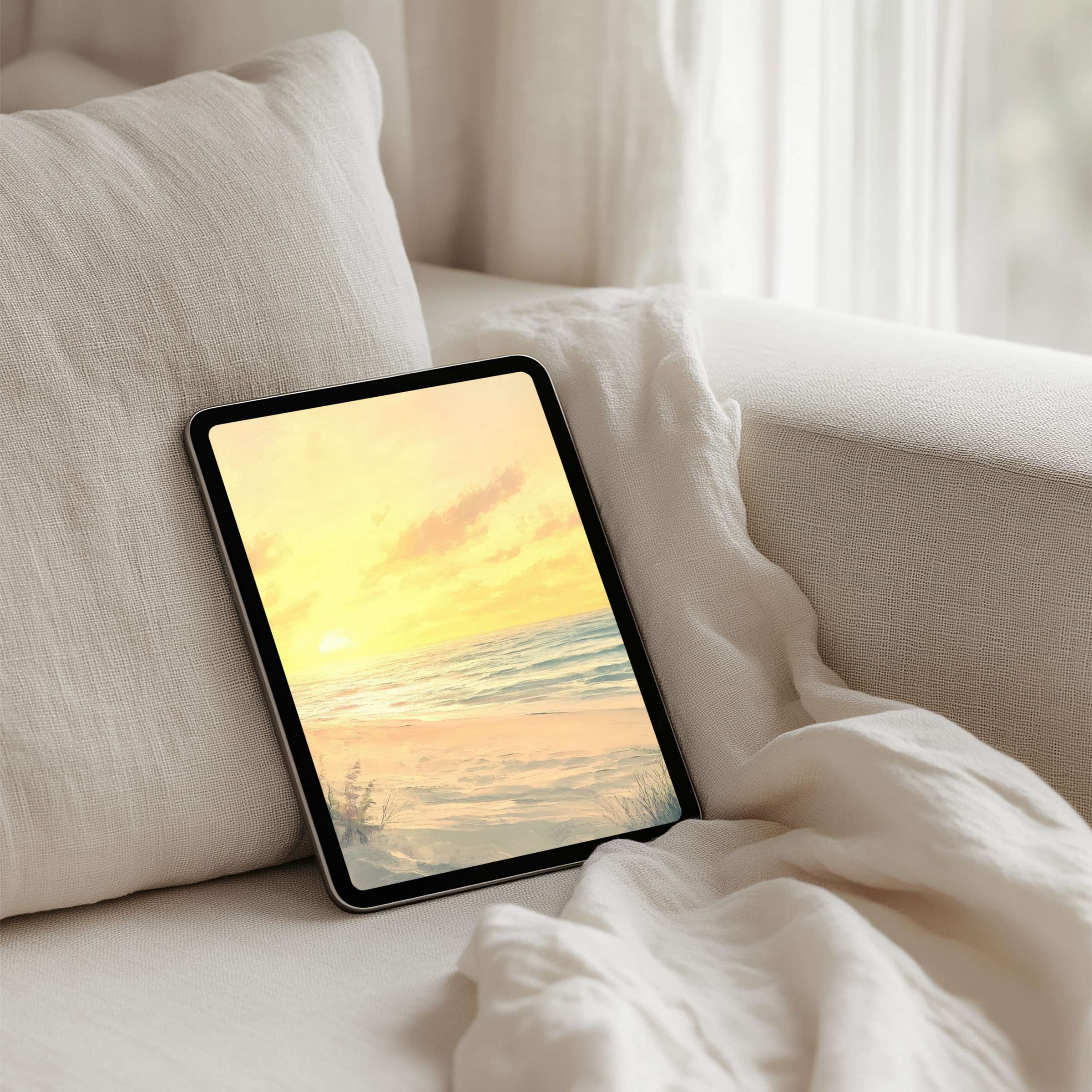 Elevate your space with this serene sunset iPad background perfect for any tablet instant download for calm and elegance