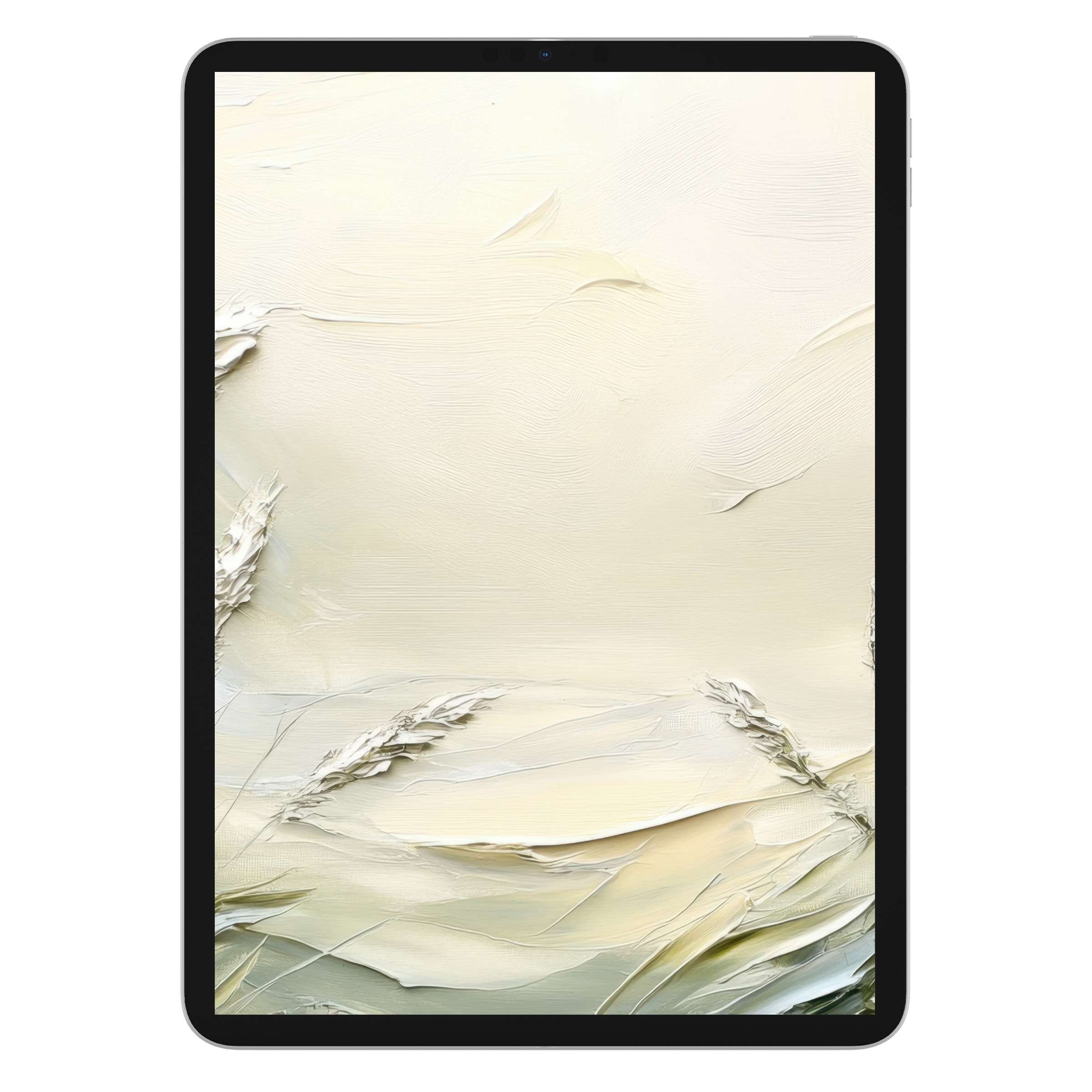Elegant coastal iPad wallpaper featuring soft beige textures, perfect for digital download as a calming tablet background on all devices