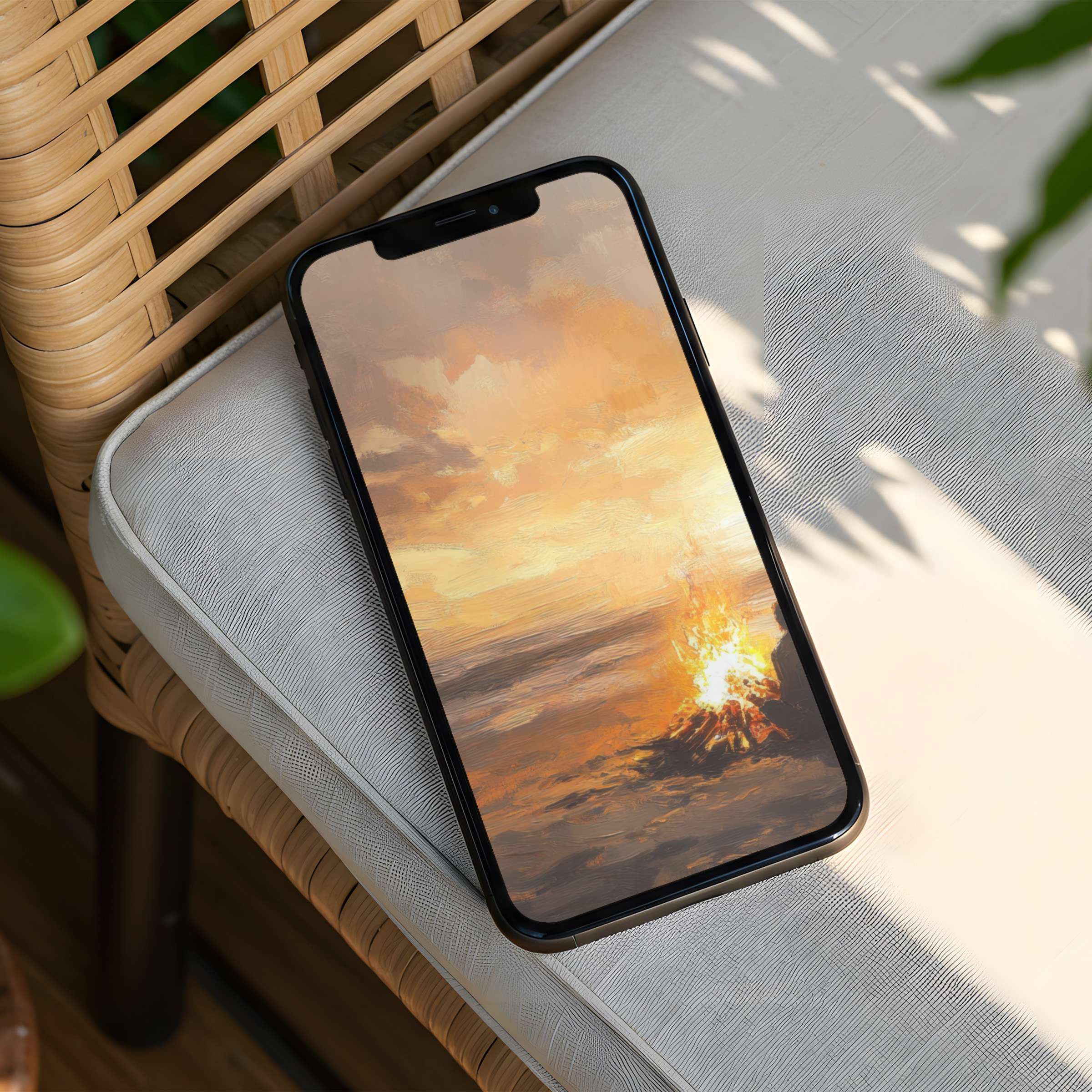 Serene sunset phone artwork for an iPhone background offering instant download blends calm and elegance for mindful inspiration