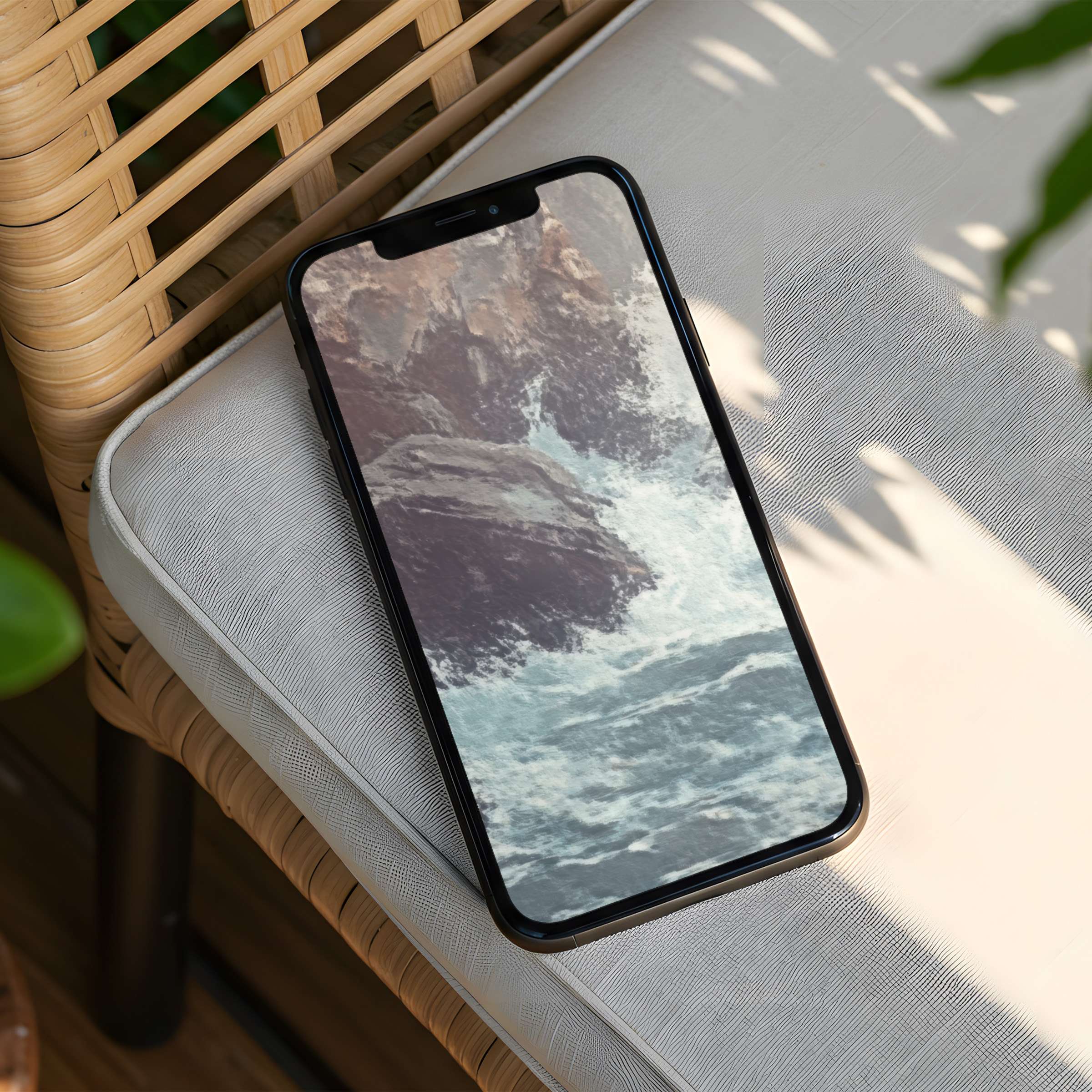 Elegant ocean waves iPhone background for instant download brings calm and mindfulness to any phone, perfect for design lovers