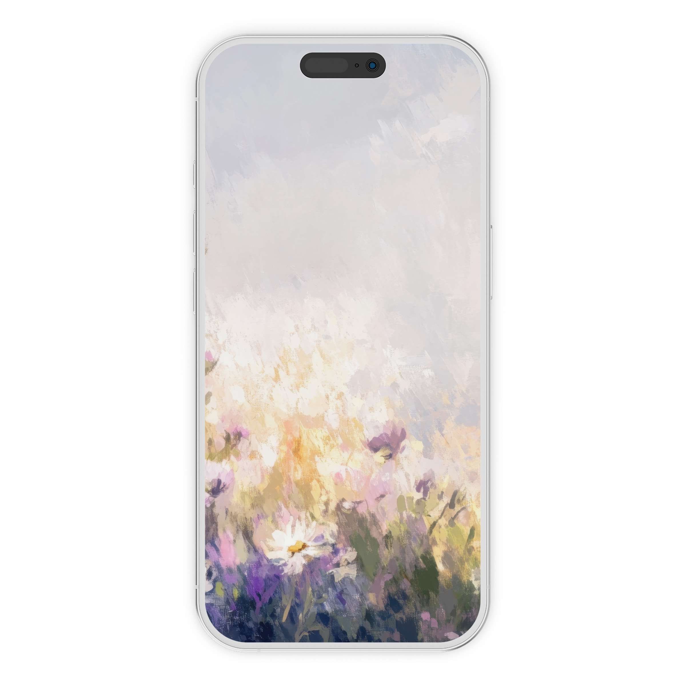 Coastal iPhone wallpaper with soft pastel florals, evoking serenity and elegance, perfect phone background for digital download, sustainable art