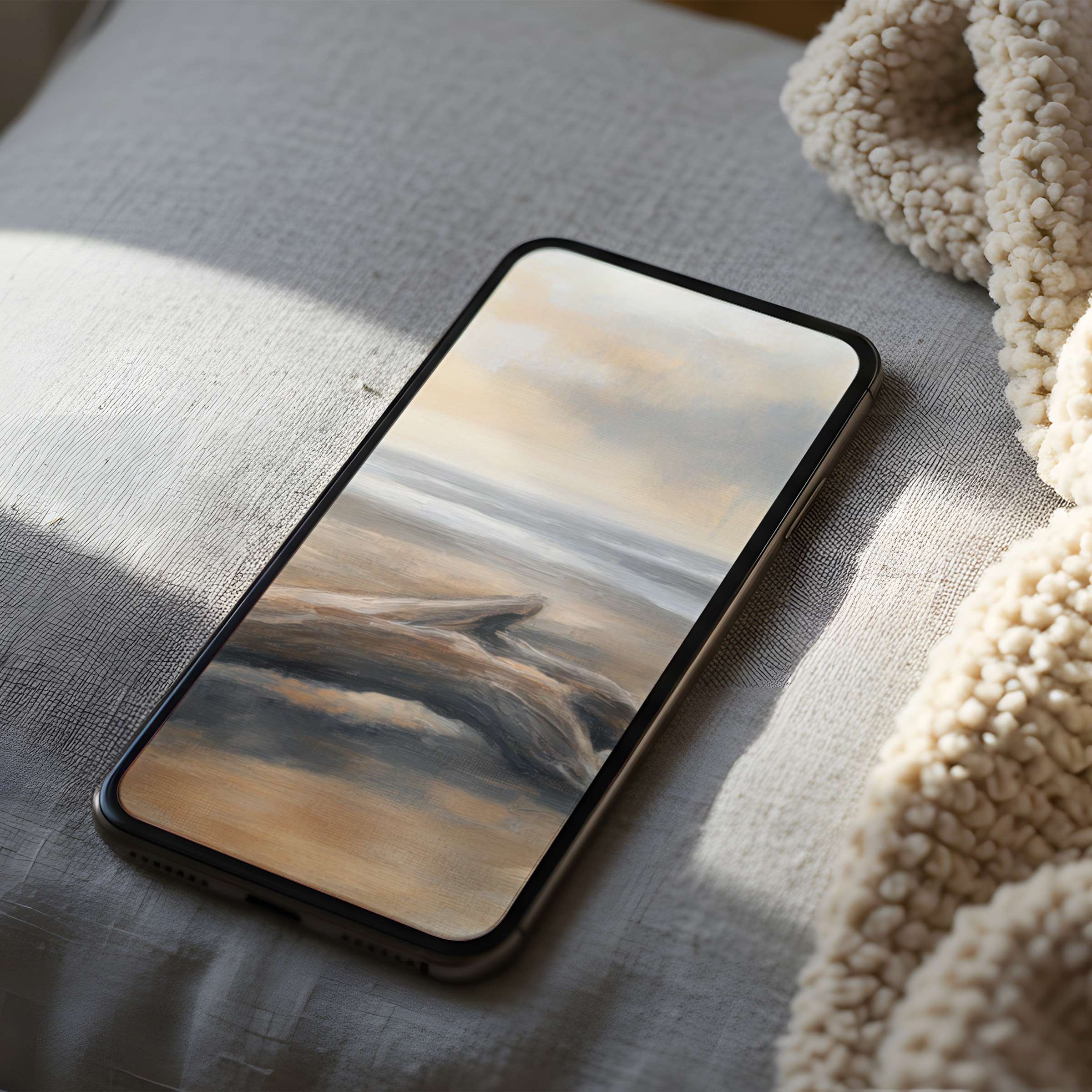 Elegant phone wallpaper with serene seascape art infuses calm into your space suitable for iPhone and android high resolution download