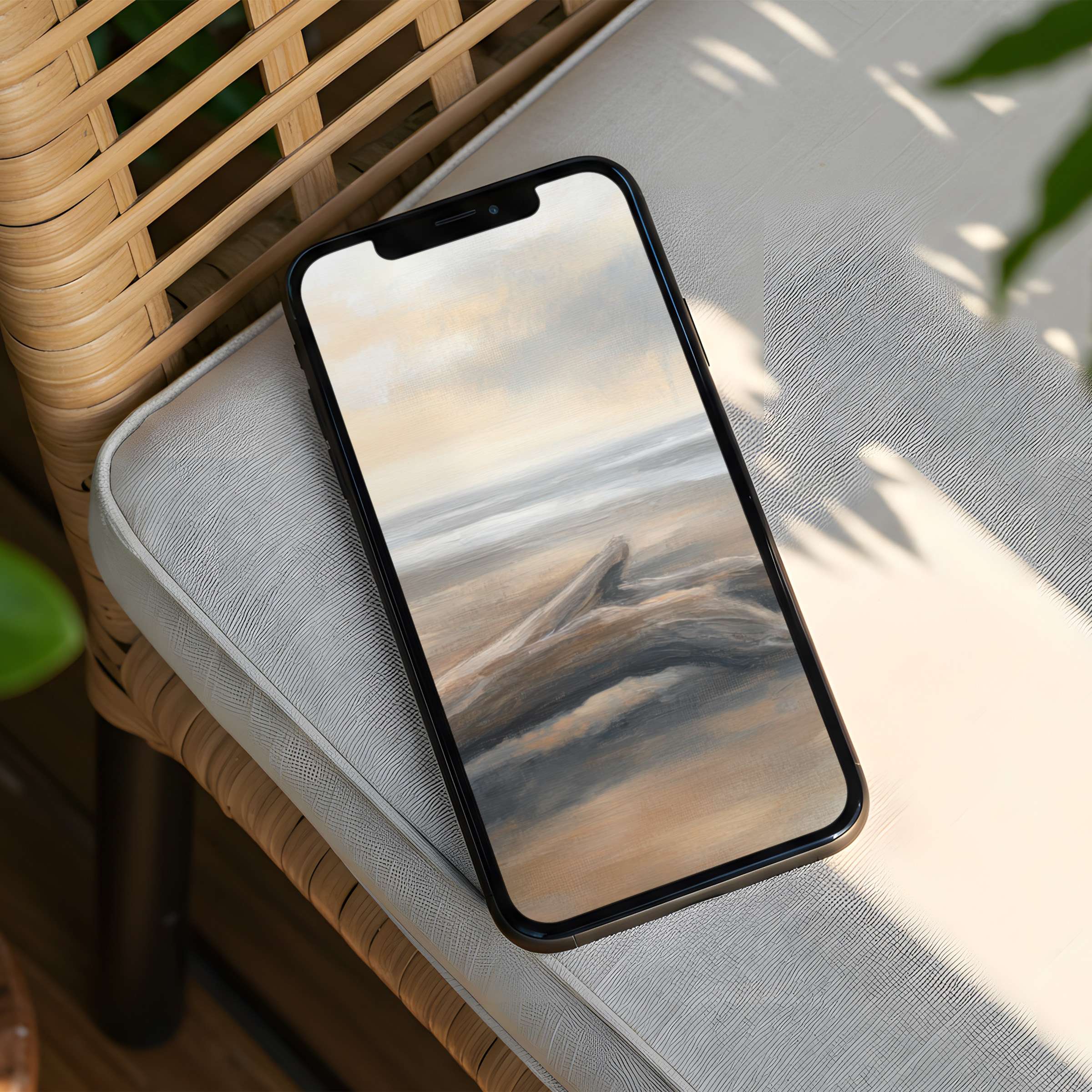 Serene coastal art iPhone background offering calm elegance perfect for instant download on any phone and inspiring mindfulness