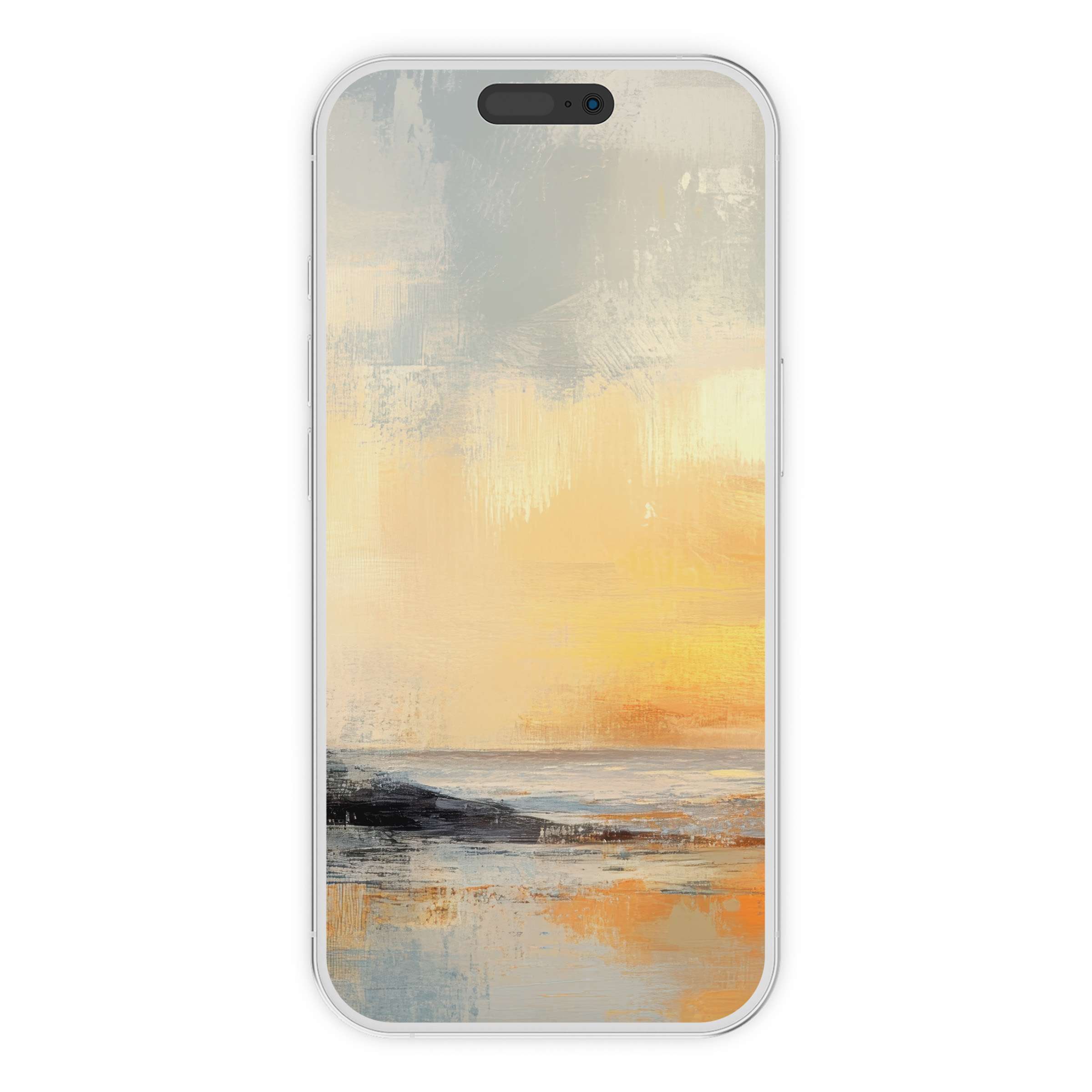 Inspire tranquility with a serene coastal iPhone wallpaper digital download featuring abstract sunset hues for a calming phone background