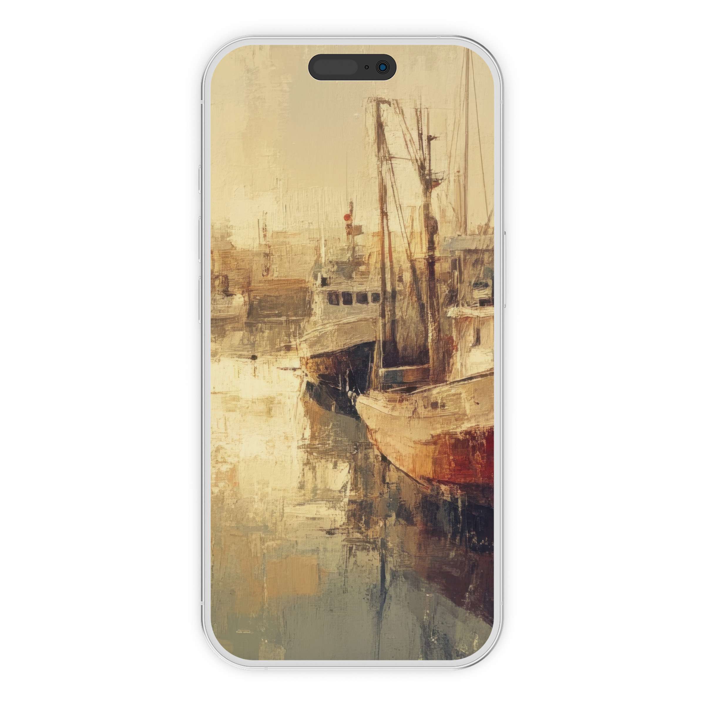 Coastal iPhone wallpaper digital download features serene vintage sailboats in muted tones ideal for phone background and Android elegance