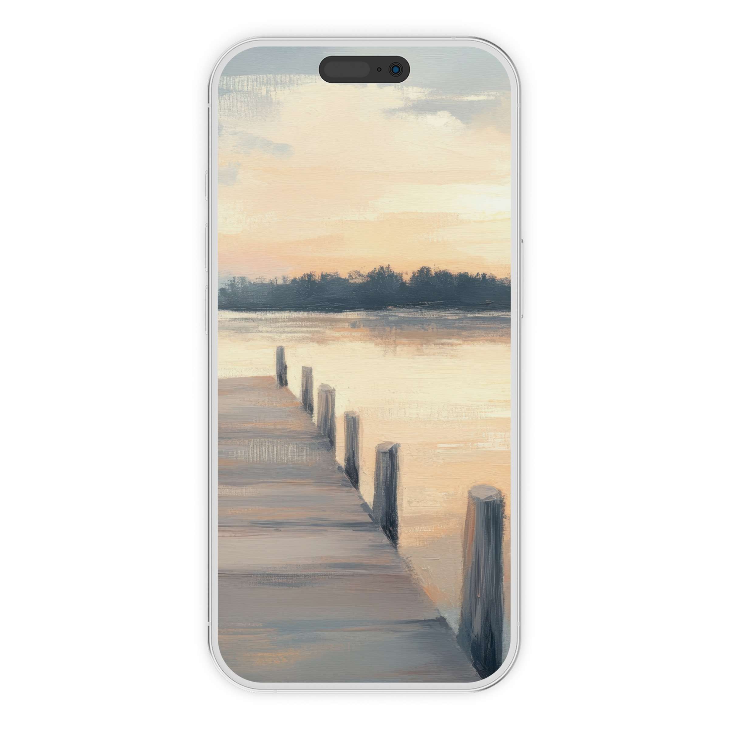 Calm sunset hues in this coastal iPhone wallpaper digital download offer an elegant phone background, ideal for Android too