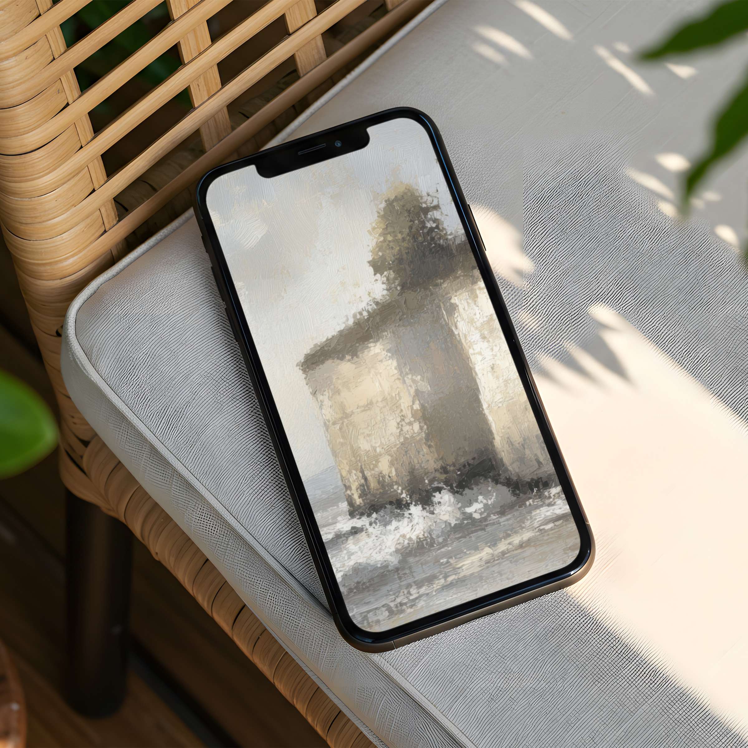 Serene abstract painting iPhone background for instant download offering elegance on any phone interior setting inspires mindfulness