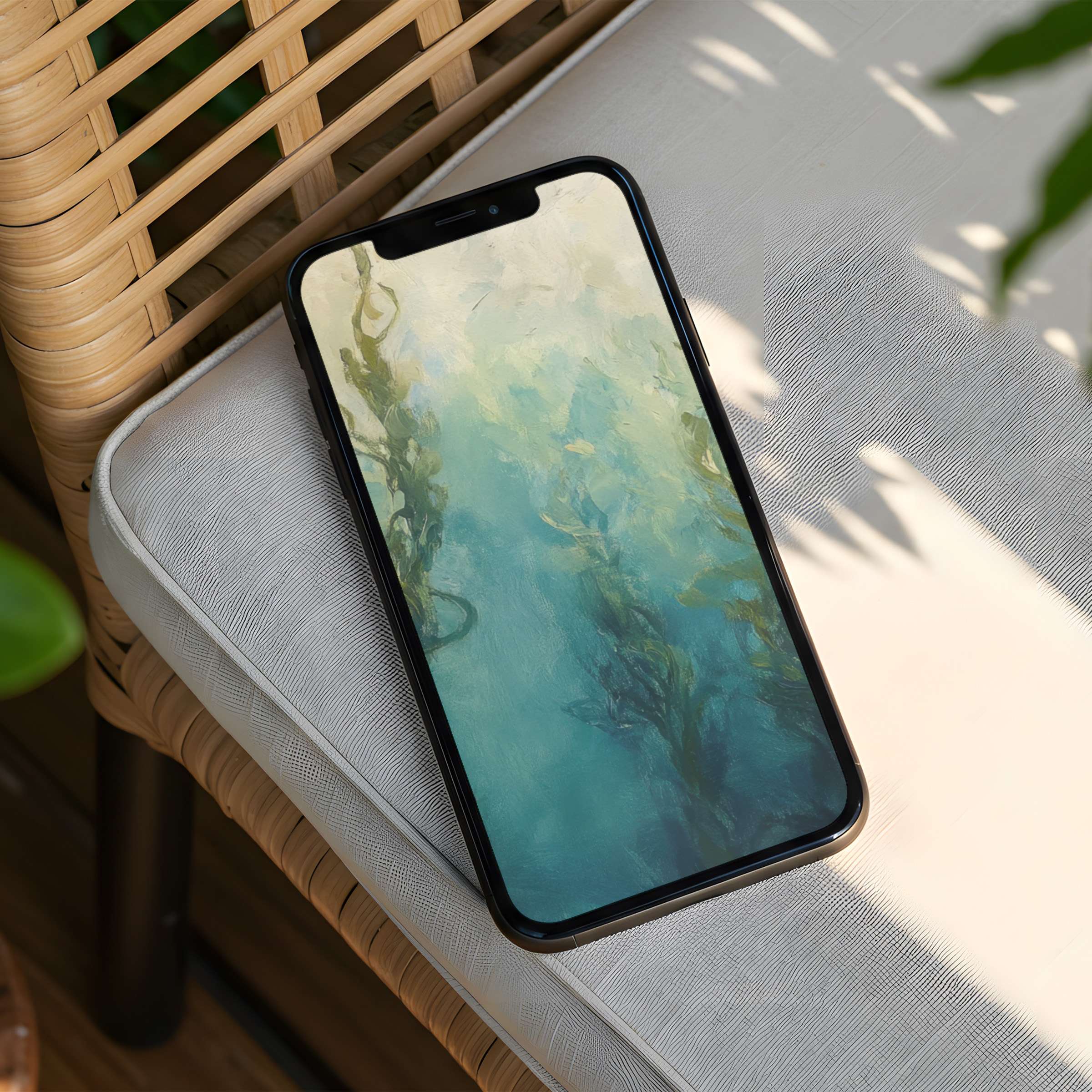 Elegant abstract ocean tones iPhone background for instant download brings calm and inspiration to any phone setting