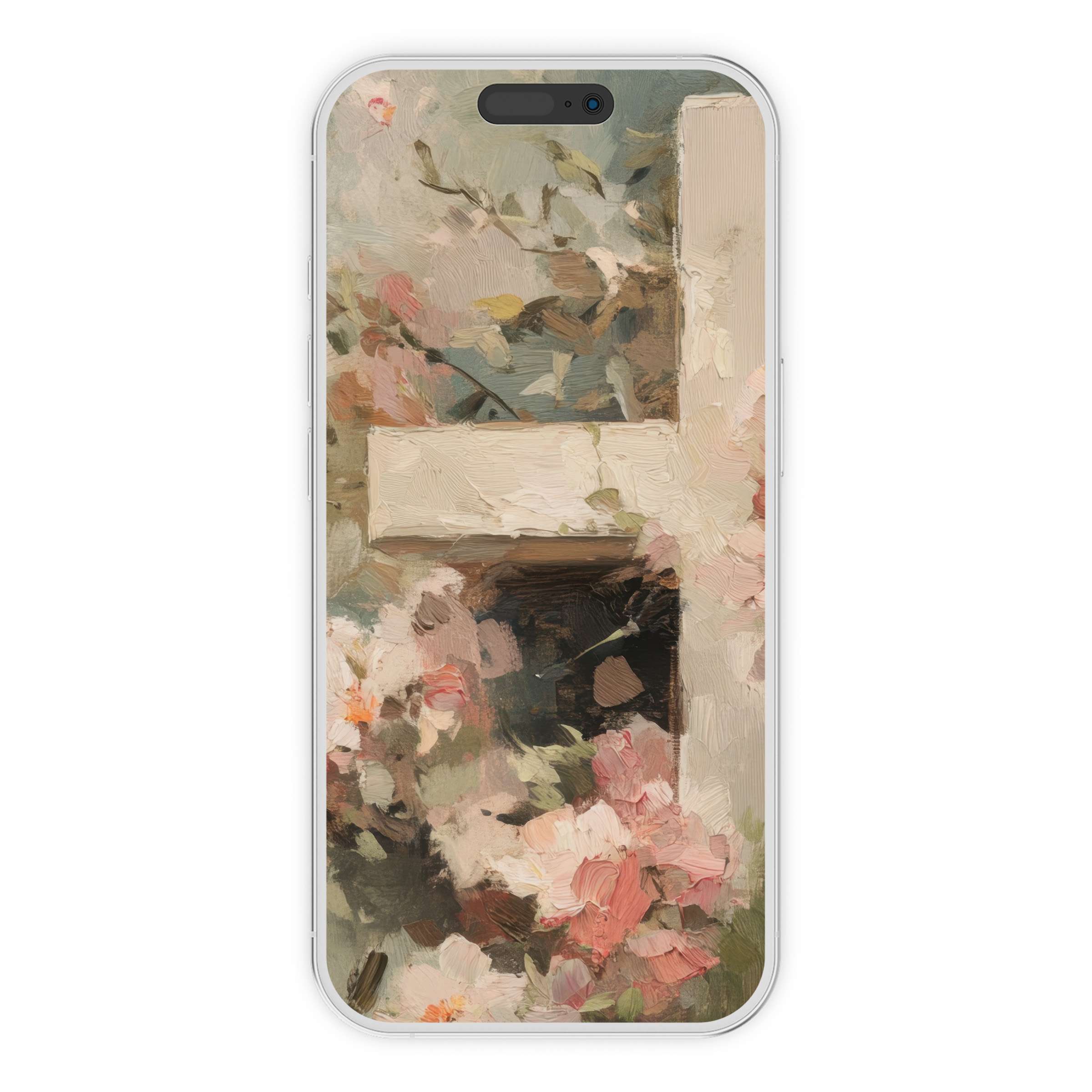 Elegant Easter iPhone wallpaper with pastel floral oil textures offers a calming phone background, ideal for digital download today