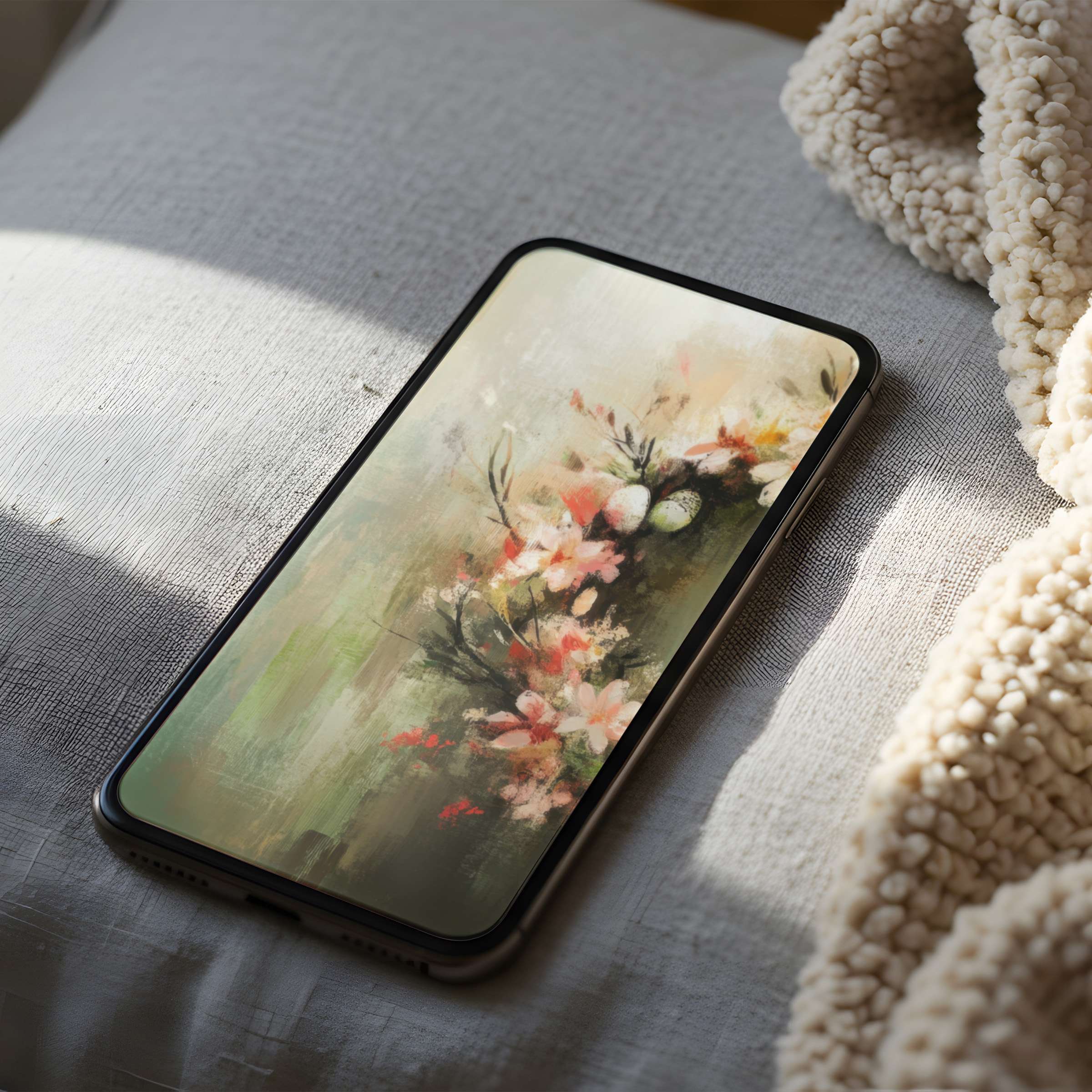 Elegant floral phone wallpaper with soft pastel colors in high resolution offers serenity and style for iPhone and Android users