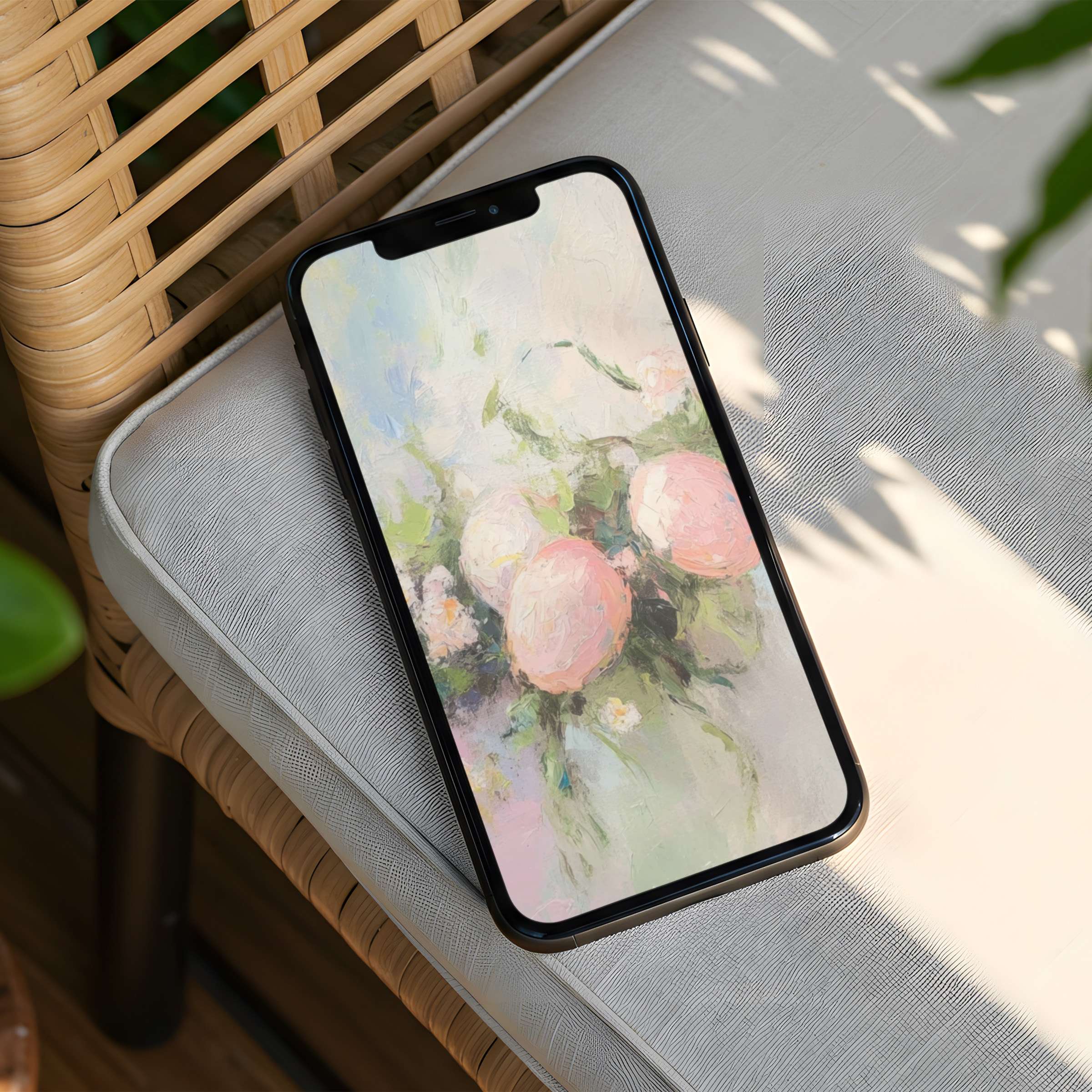 Delicate pastel floral iPhone background exudes calm elegance for your phone instant download for mindful daily inspiration