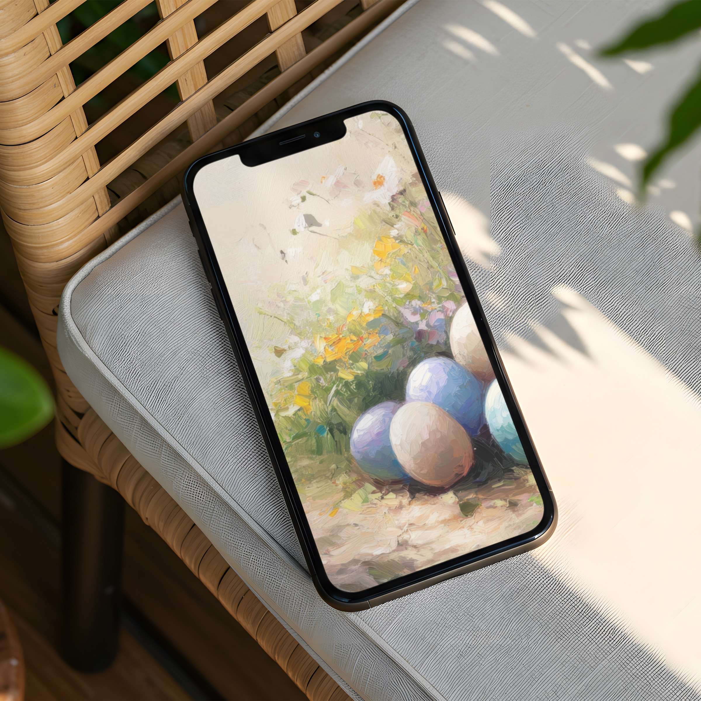 Dreamy floral and pastel iPhone background on a phone screen inspires calm and mindfulness available for instant download