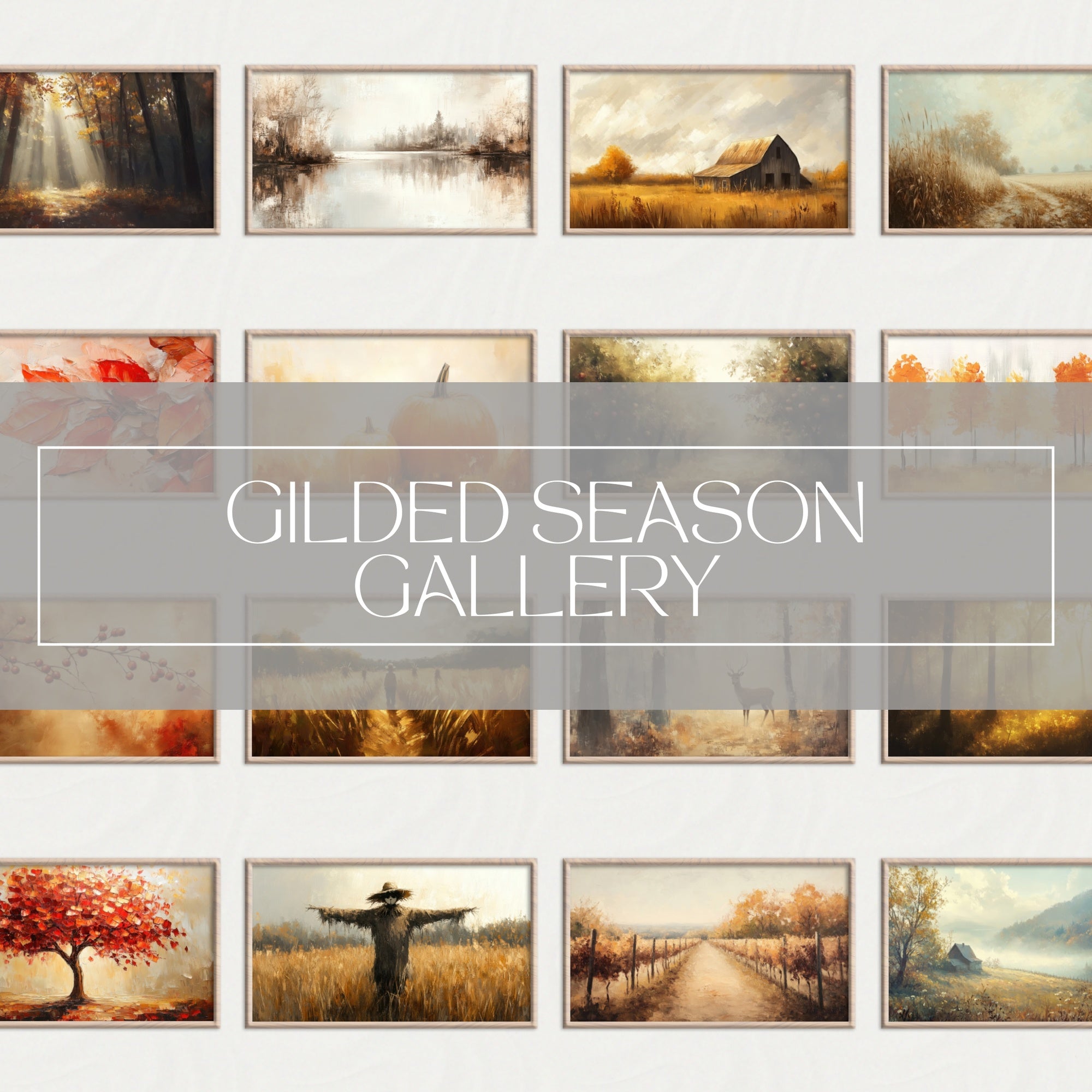 101 Fall Frame TV Art Set - digital download for Samsung Frame TV, curated autumn wall art by Gallery Flair