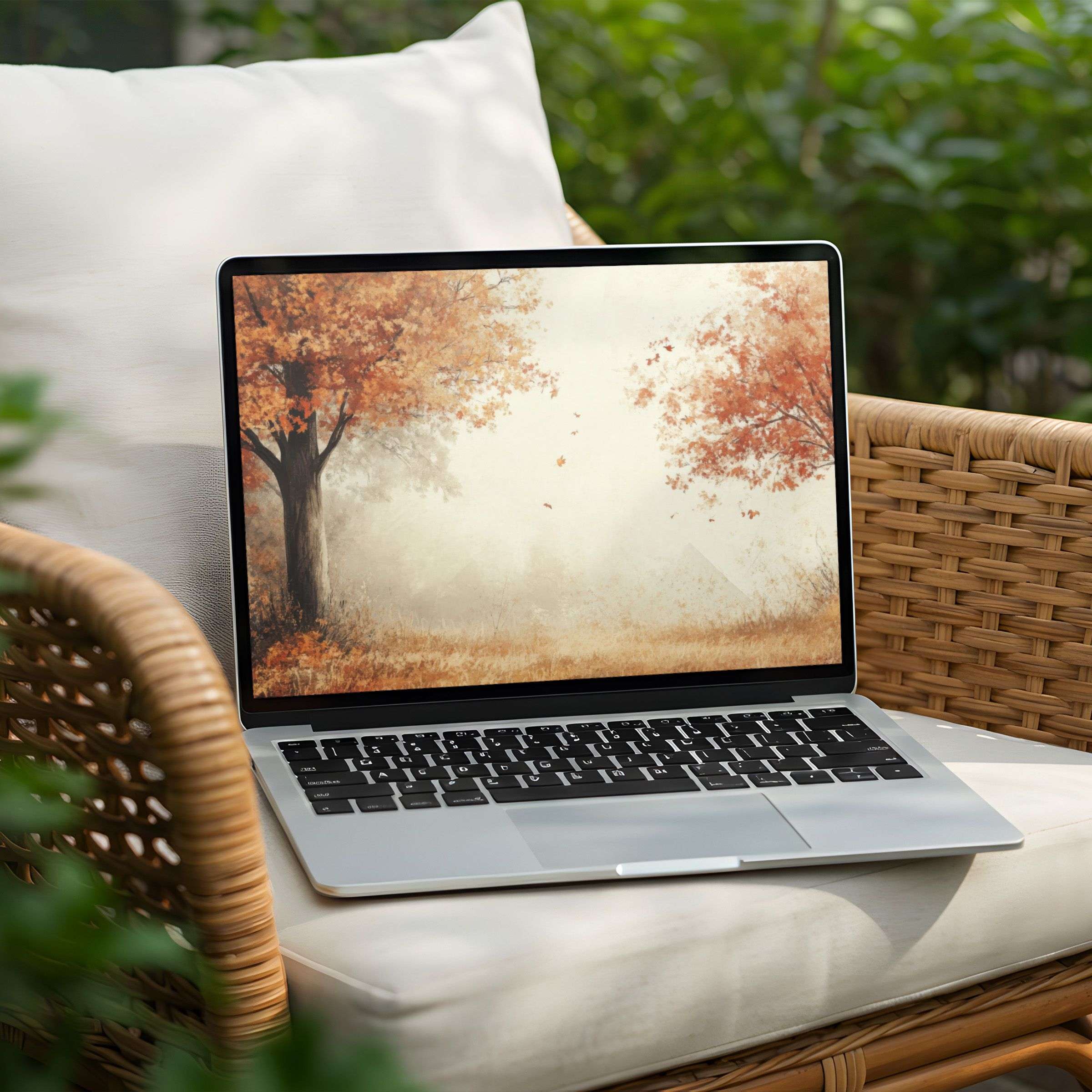 Autumn-inspired desktop background for peaceful PC or Laptop screen, offering instant download for a calming digital art experience