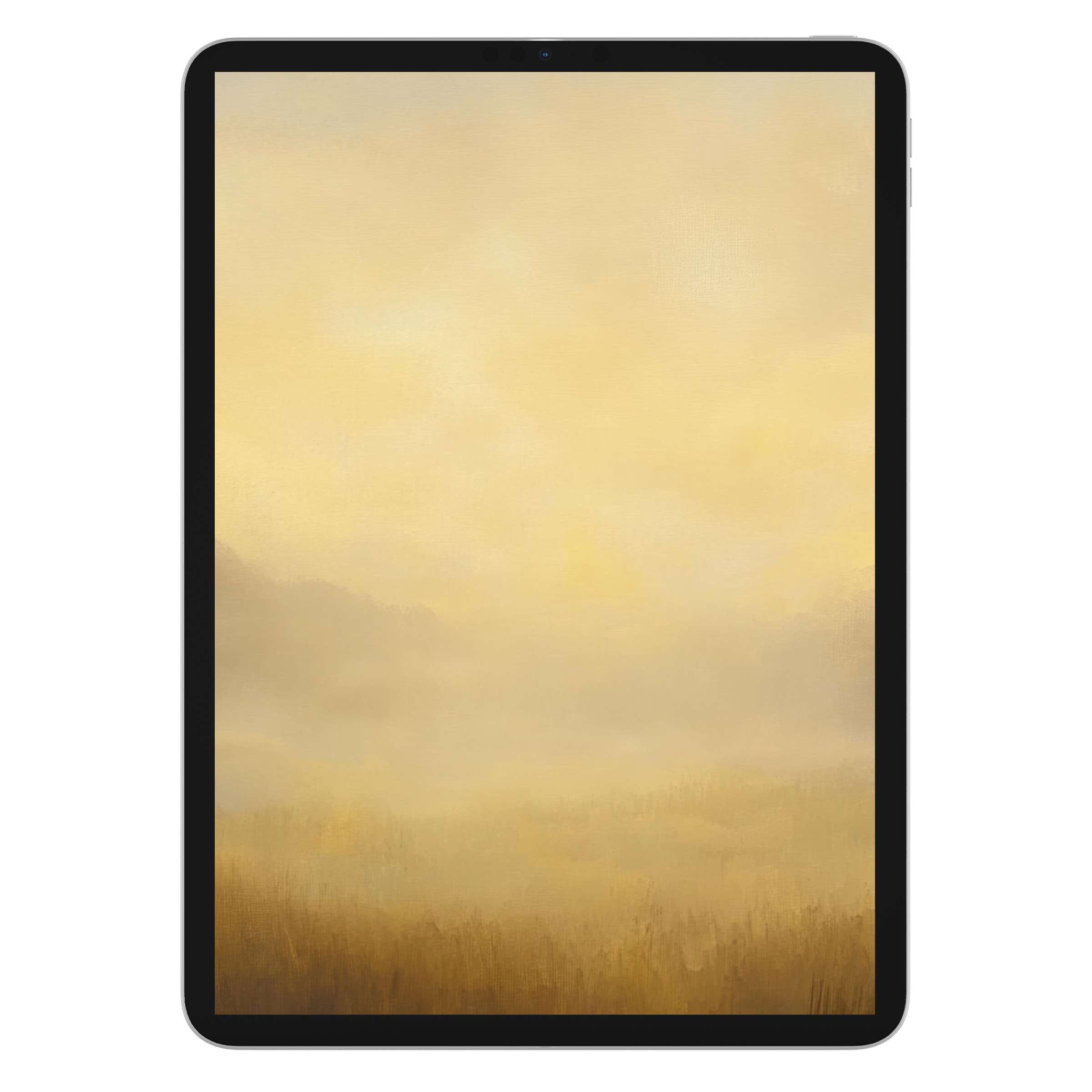 Elegant fall iPad wallpaper with warm golden hues, soft brush textures for tablet background digital download adding calm serenity