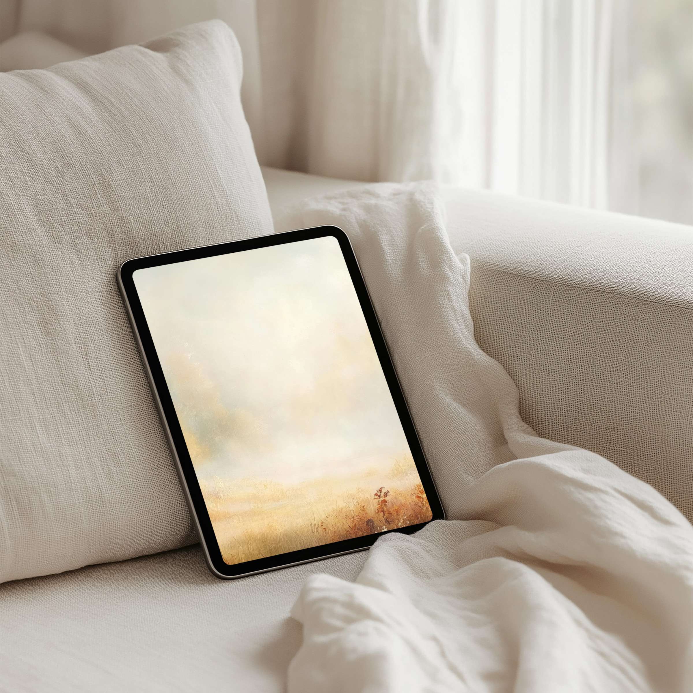 Elegant iPad background featuring soft, calming hues for instant download, perfect for tablets like Samsung or Android for mindfulness