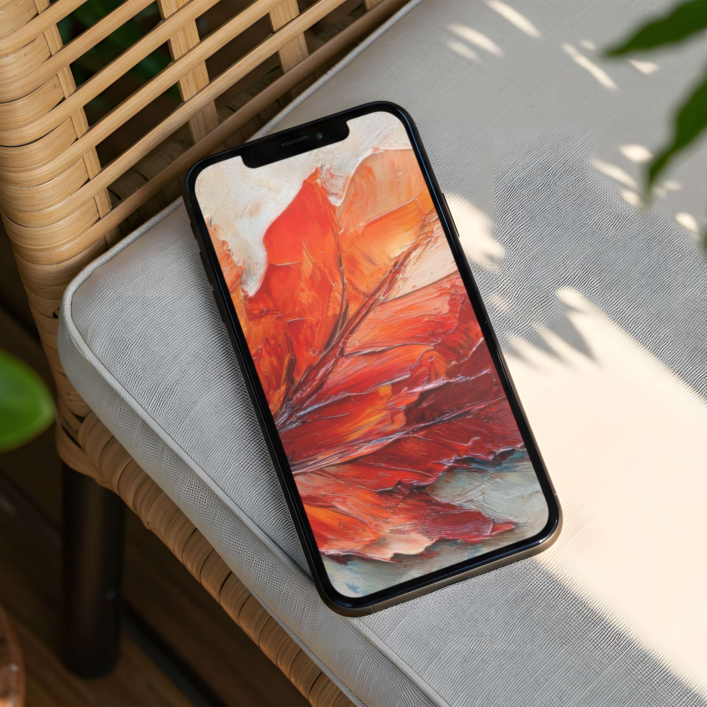 Elegant iPhone background with warm autumn hues brings calm inspiration to your phone screen instant download for design lovers