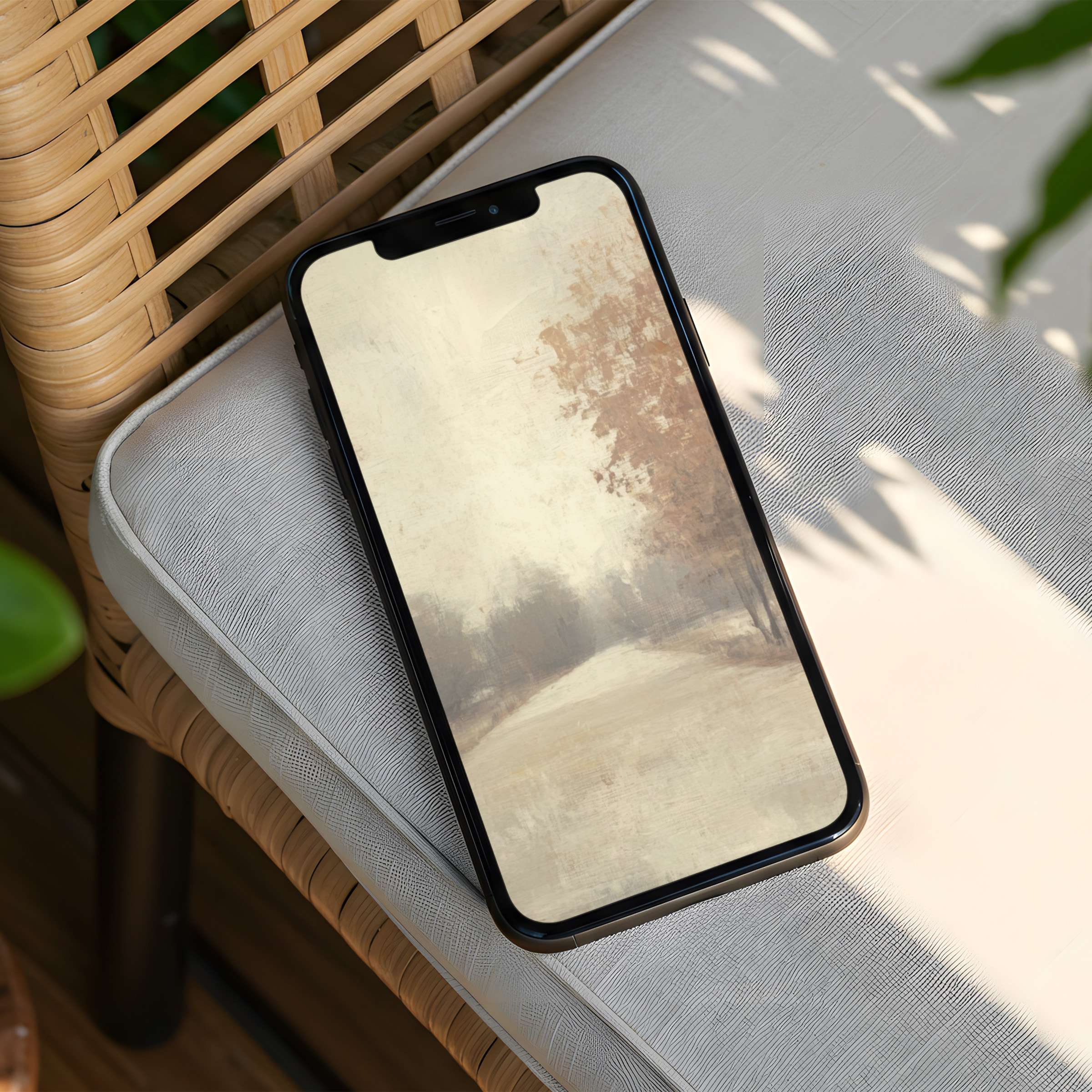 Elegant, calming iPhone background with soft earthy hues perfect for mindful phone moments available for instant download