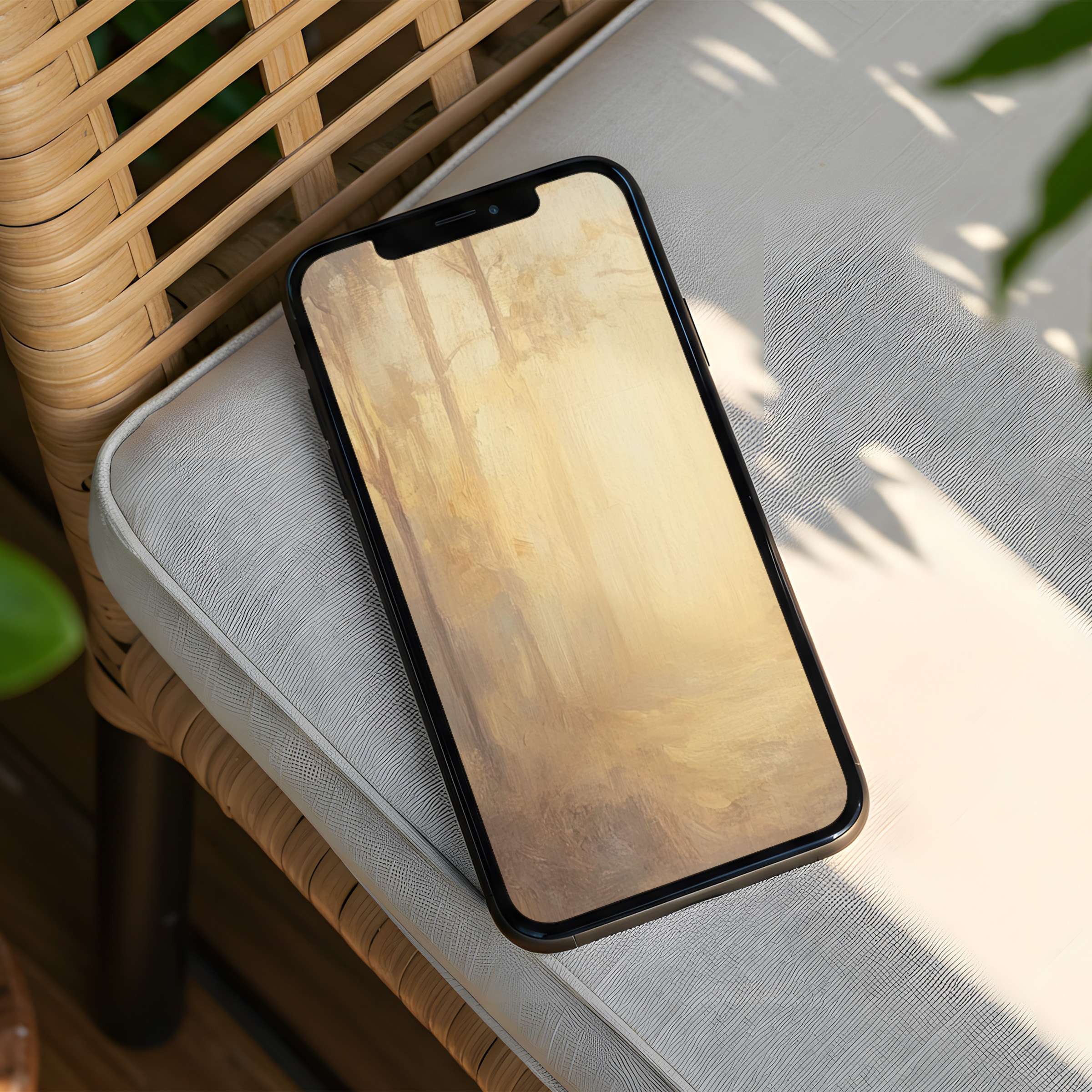 Elegant iPhone background with soothing, warm hues offers instant download for phones, inspiring calm and mindfulness in design-conscious spaces