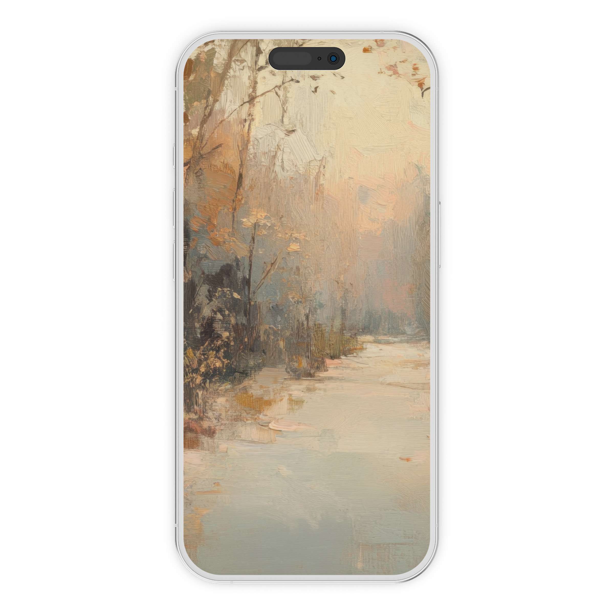 Digital download fall iPhone wallpaper with muted warm colors and serene textures creates an elegant phone background for all devices
