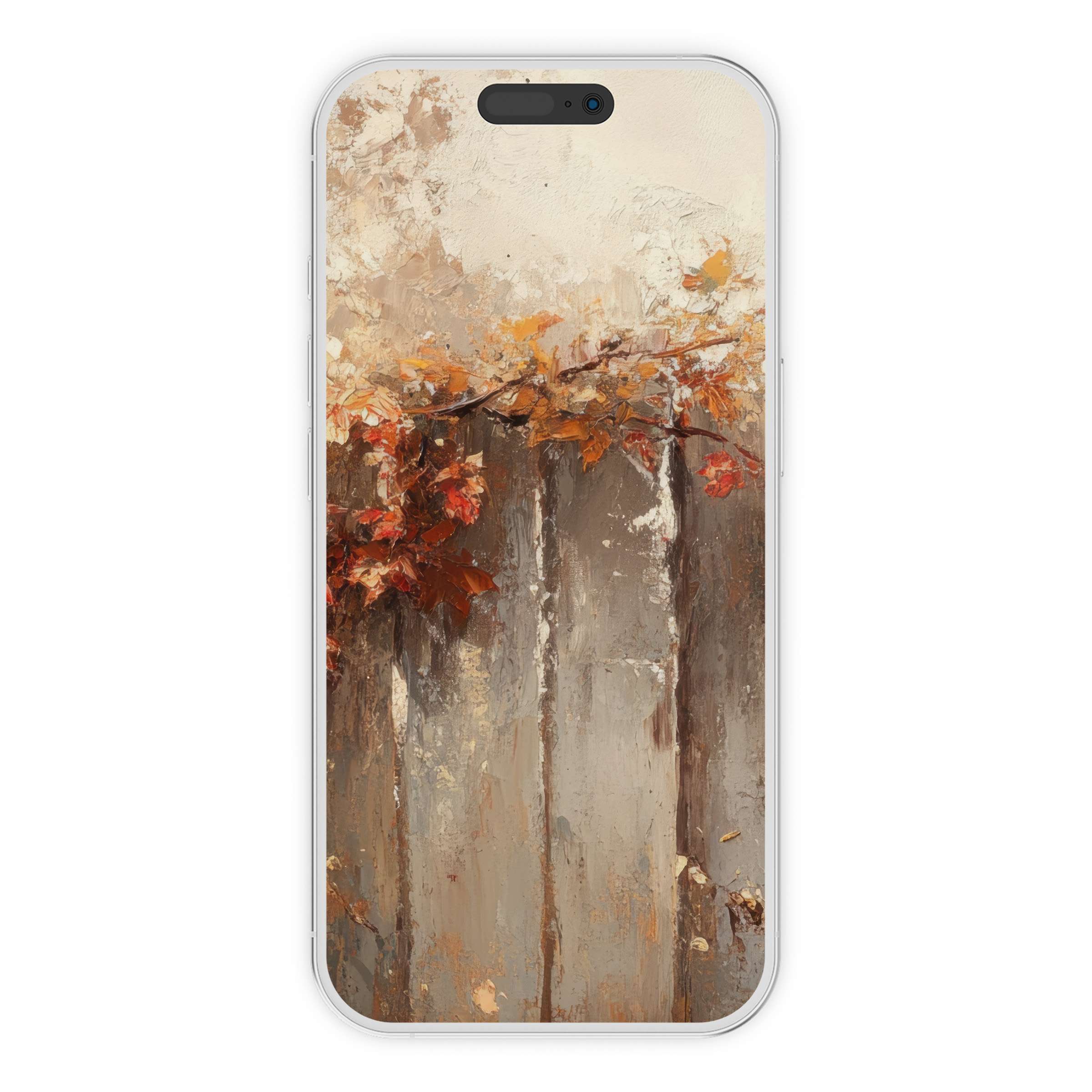 Elegant fall iPhone wallpaper offering digital download with warm tones and textured background, perfect for any phone screen
