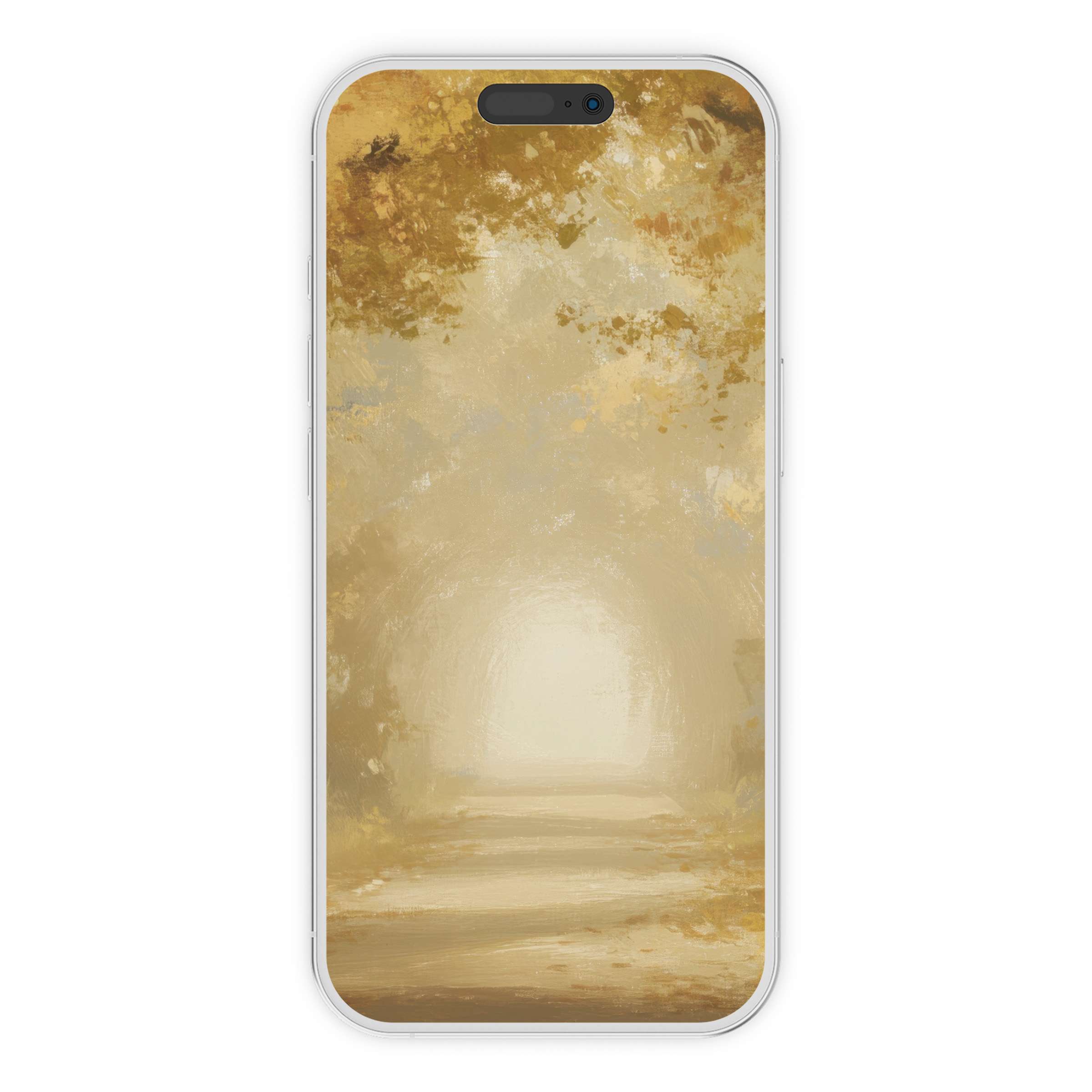 Elegant fall iPhone wallpaper with abstract golden textures creates a serene phone background digital download for any device