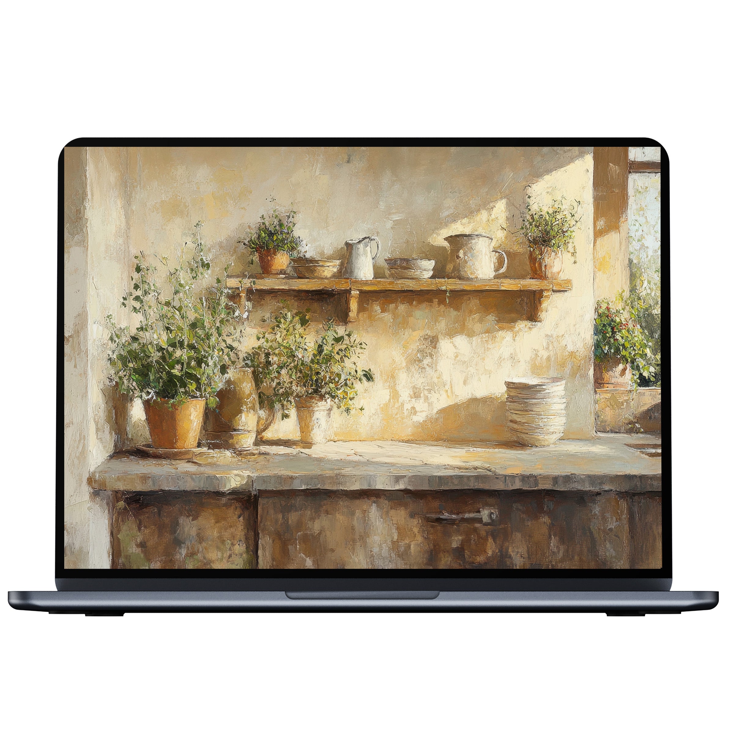 Farmhouse desktop wallpaper offers a serene digital download with rustic textures and warm tones for PC and laptop mindfulness