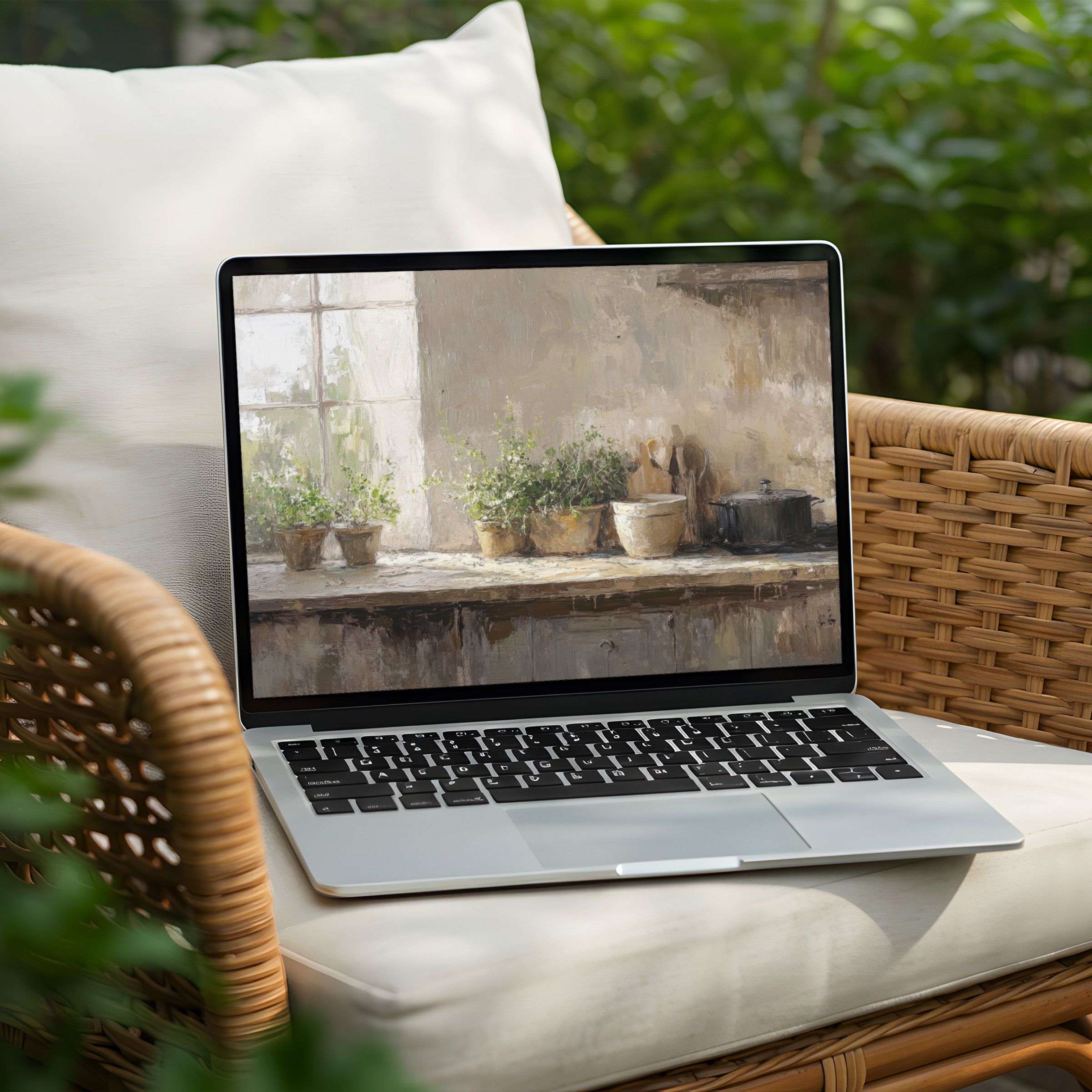 Vintage-inspired desktop background for instant download enhances PC or Laptop with calming elegance and mindful aesthetics