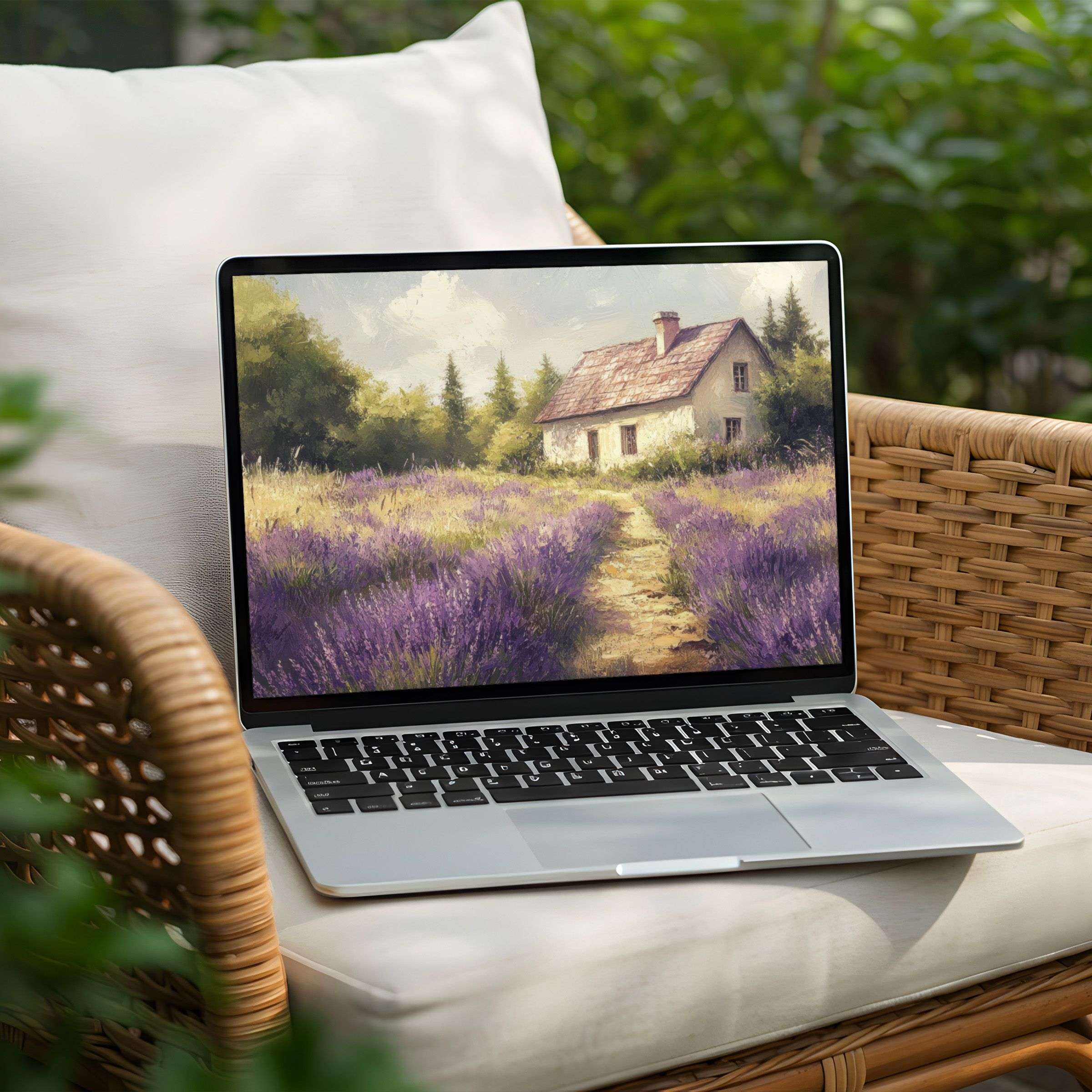 Lavender fields desktop background for instant download on PC or Laptop inspiring calm and mindful elegance