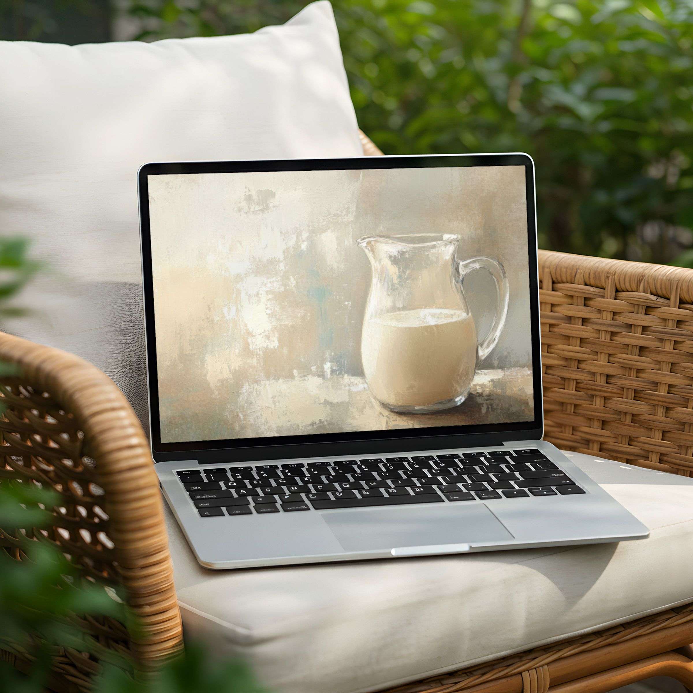 Elegant desktop background featuring serene still life art on PC and Laptop inspires calm elegance instant download available