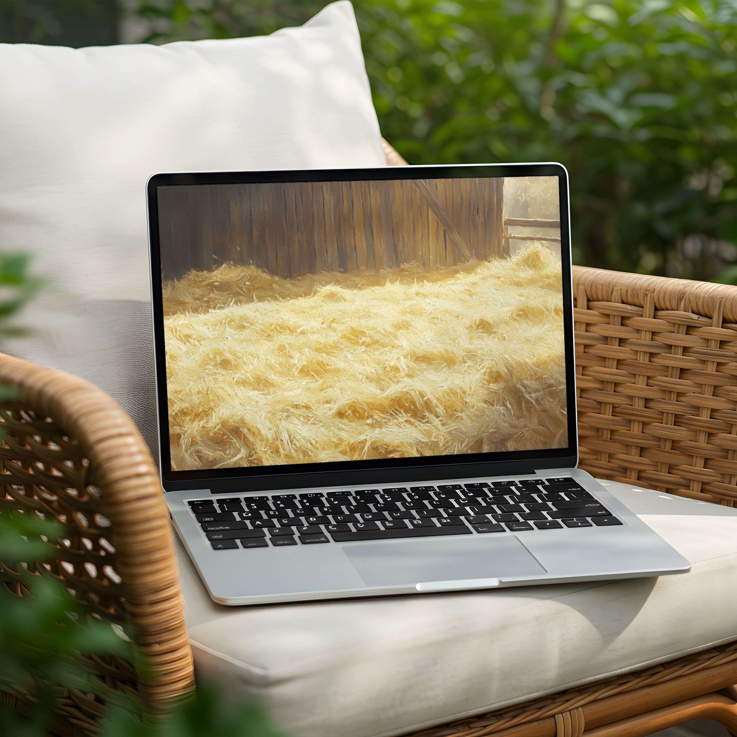 Elegant PC and Laptop desktop background featuring serene golden field art offers instant download for mindful inspiration