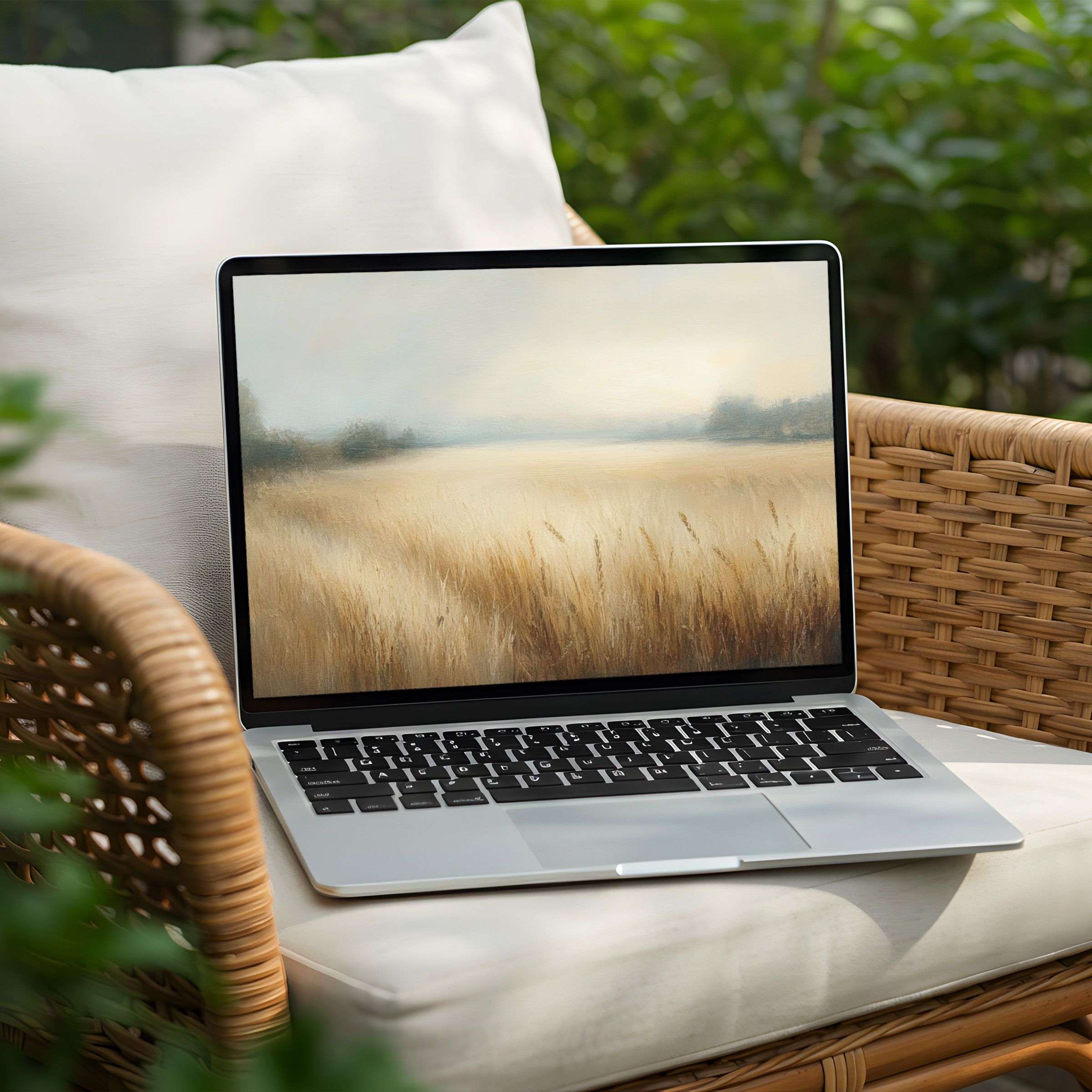 Elegant landscape desktop background for laptop or PC; instant download inspires calm and sophisticated mindfulness