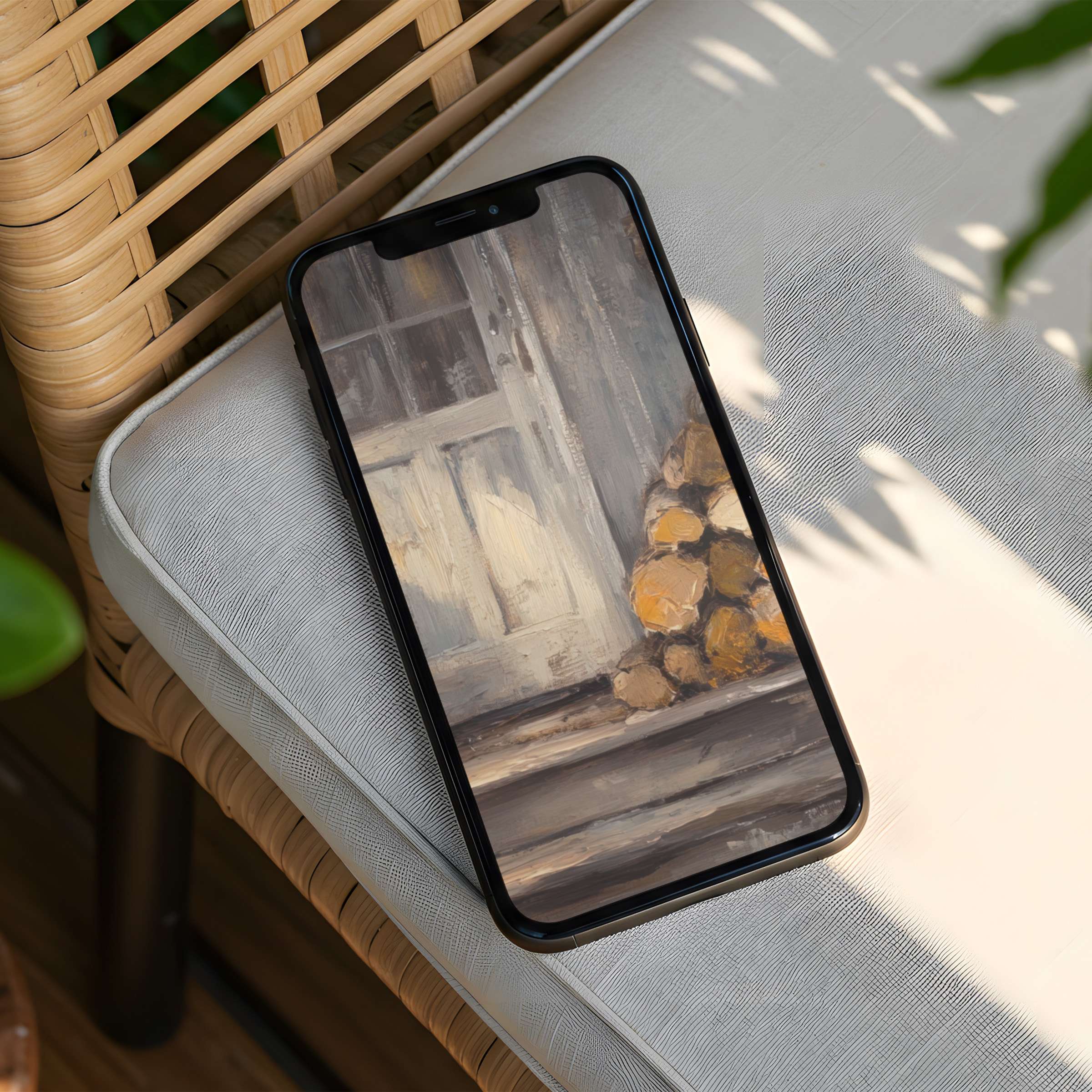 Elegant rustic iPhone background with calming wood textures offers instant download for mindful inspiration on any phone