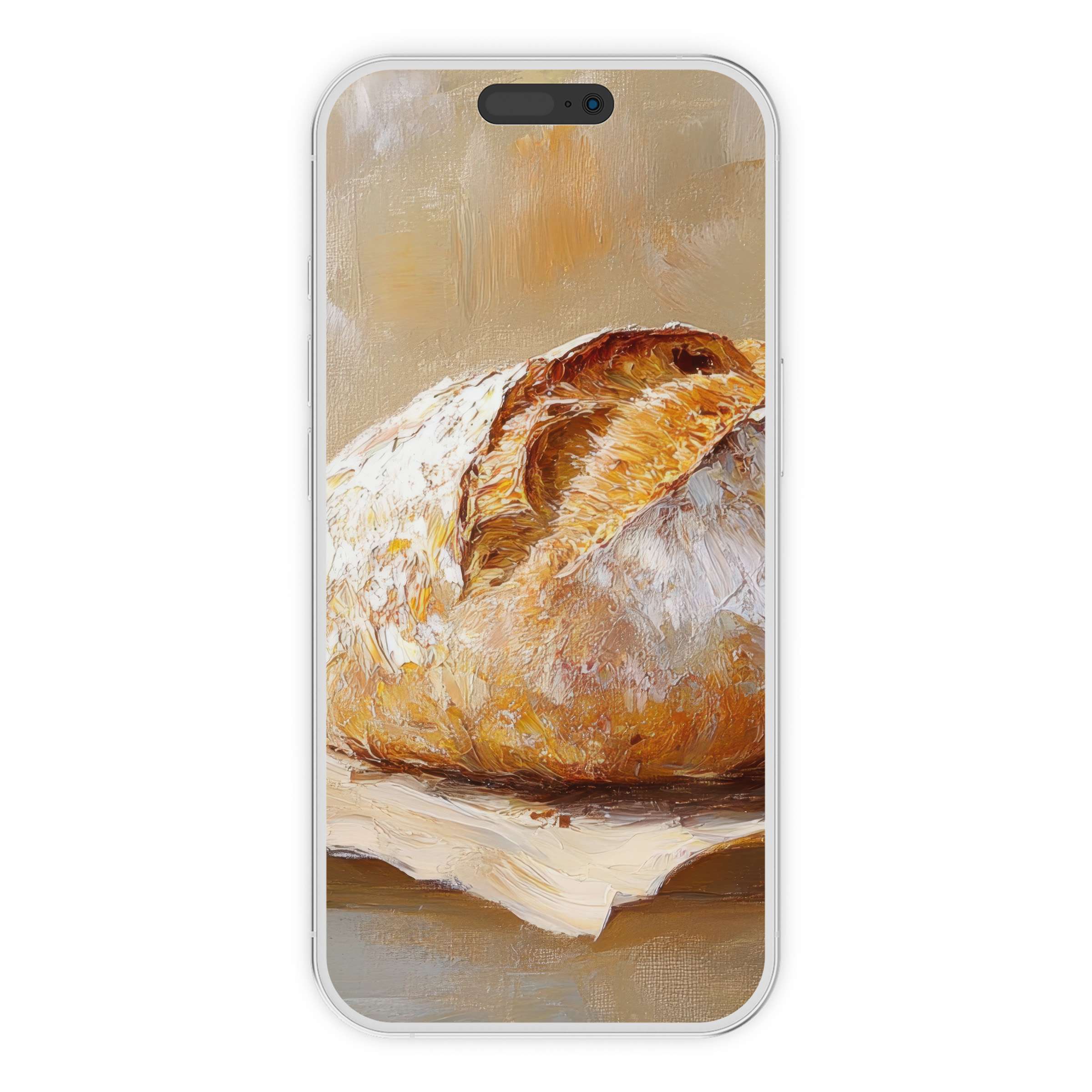 Warm earthy tones in a rustic bread art piece create an elegant farmhouse iPhone wallpaper background for phone digital download
