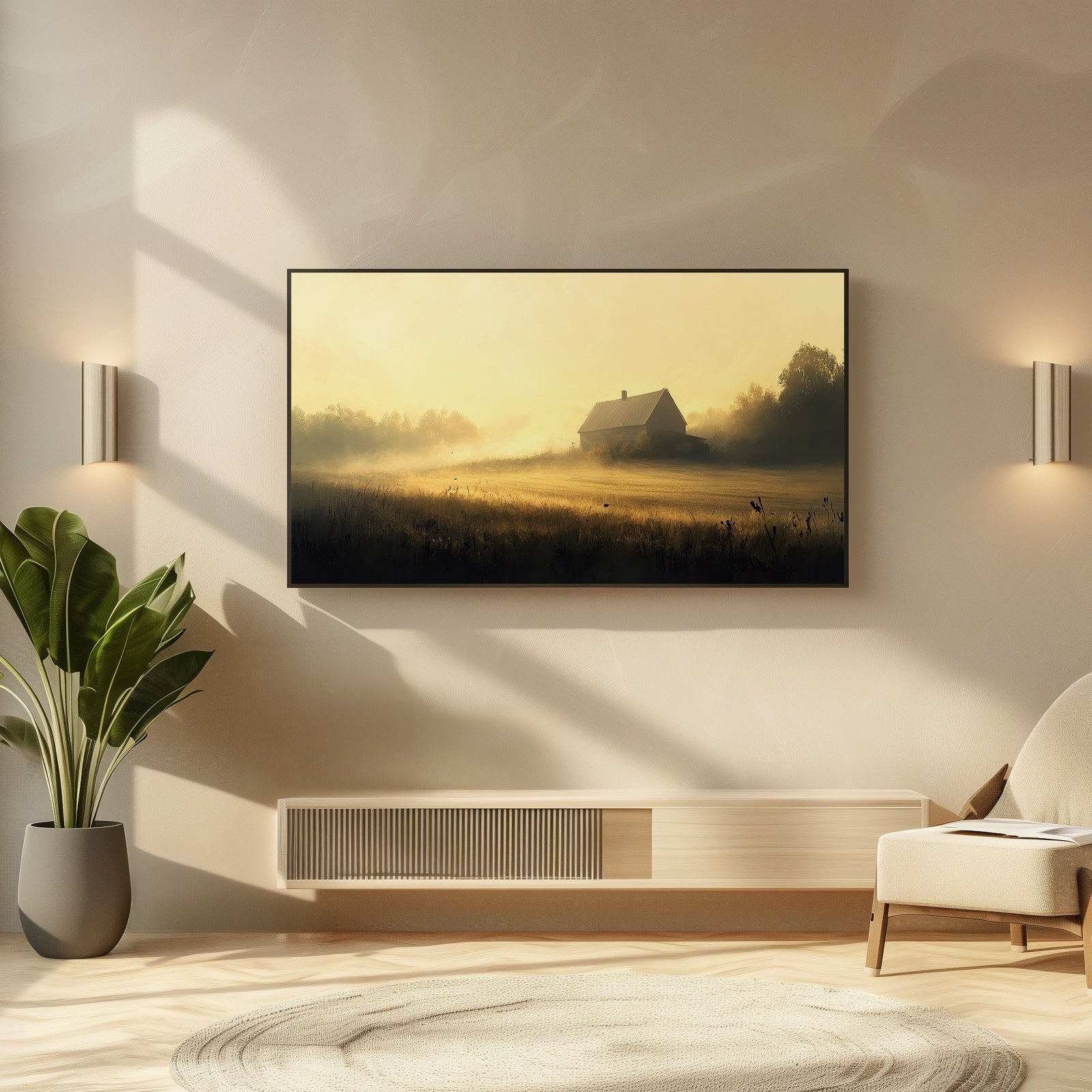 Farmhouse Field Frame TV Art