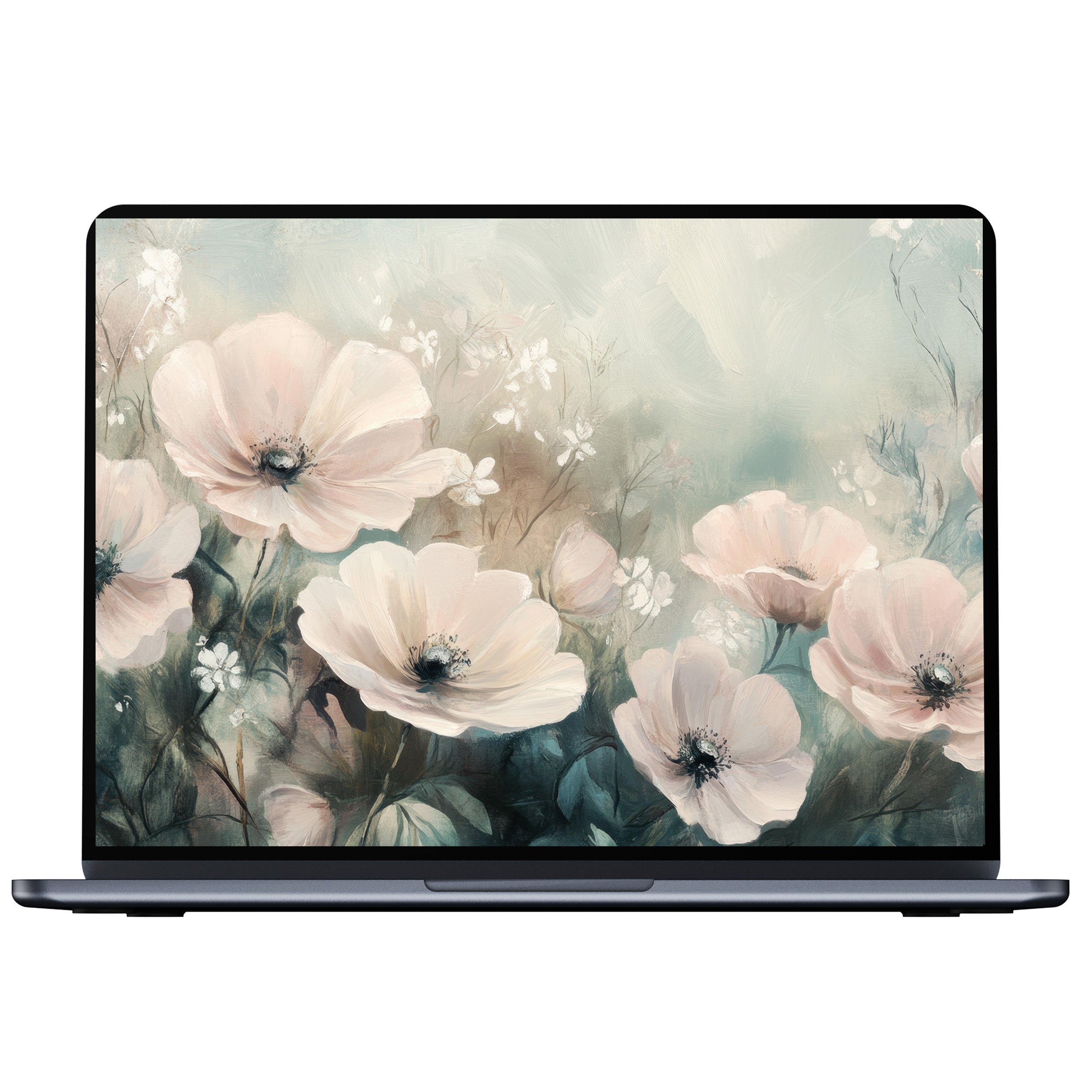 Floral desktop wallpaper with soft pastels and delicate blooms offers a calming digital download for PC, Laptop, and Mac screens