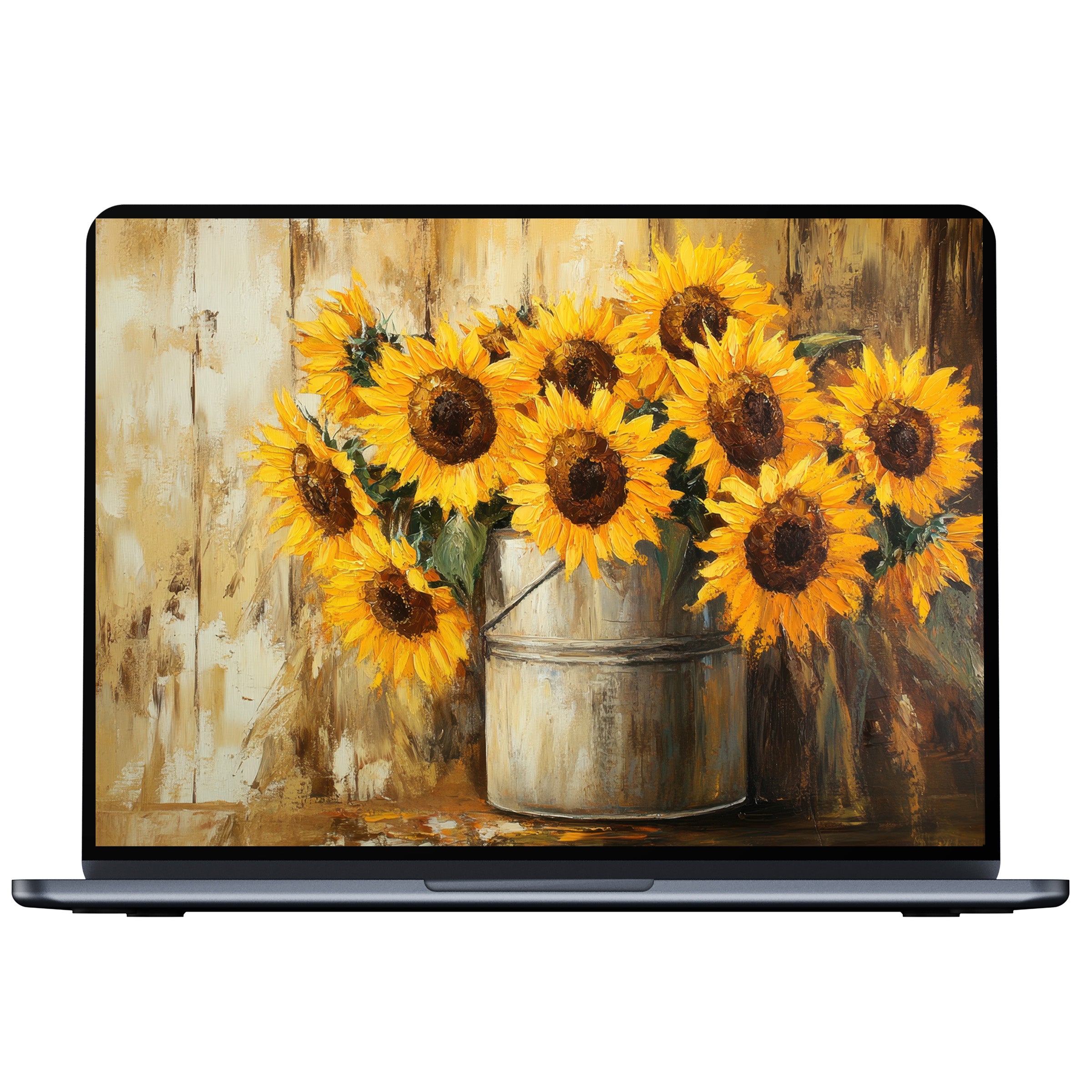 Vibrant sunflower art floral desktop wallpaper digital download offers calm elegance ideal for PC and laptop users seeking inspiration