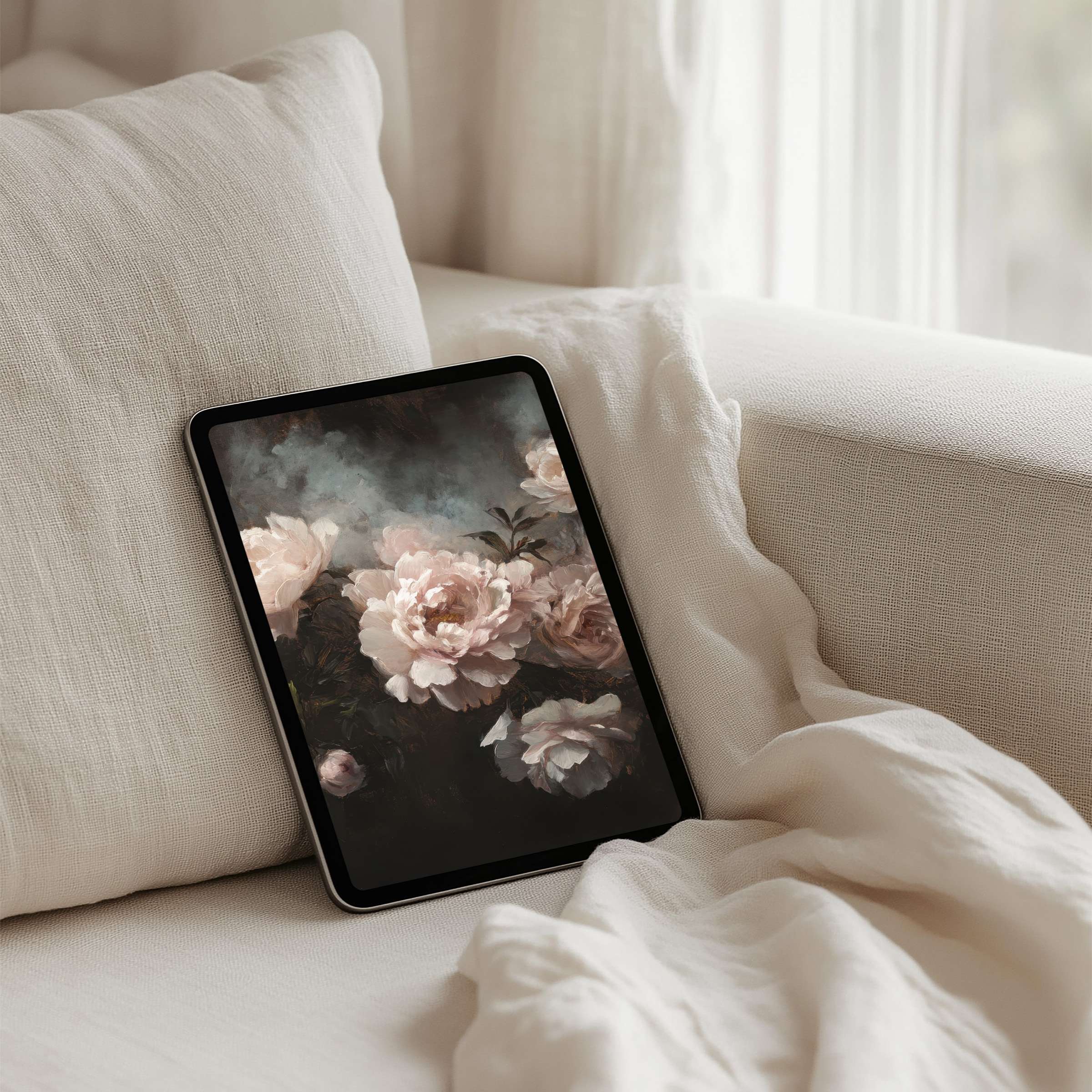 Elegant floral iPad background for a serene tablet experience instant download for iPad Samsung Android inspires calm mindfulness