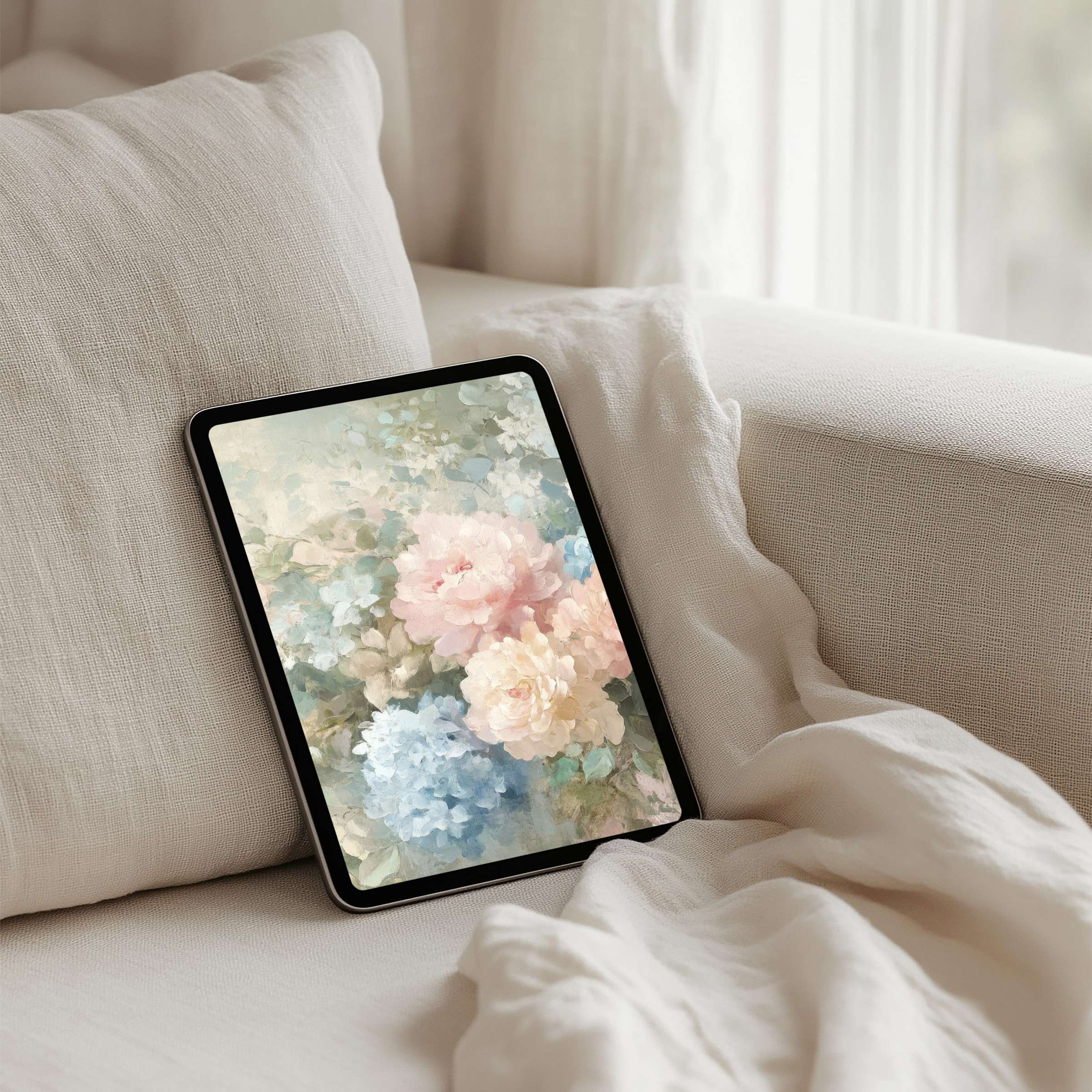 Elegant floral iPad background for instant download brings calm inspiration to any Samsung or Android tablet setting