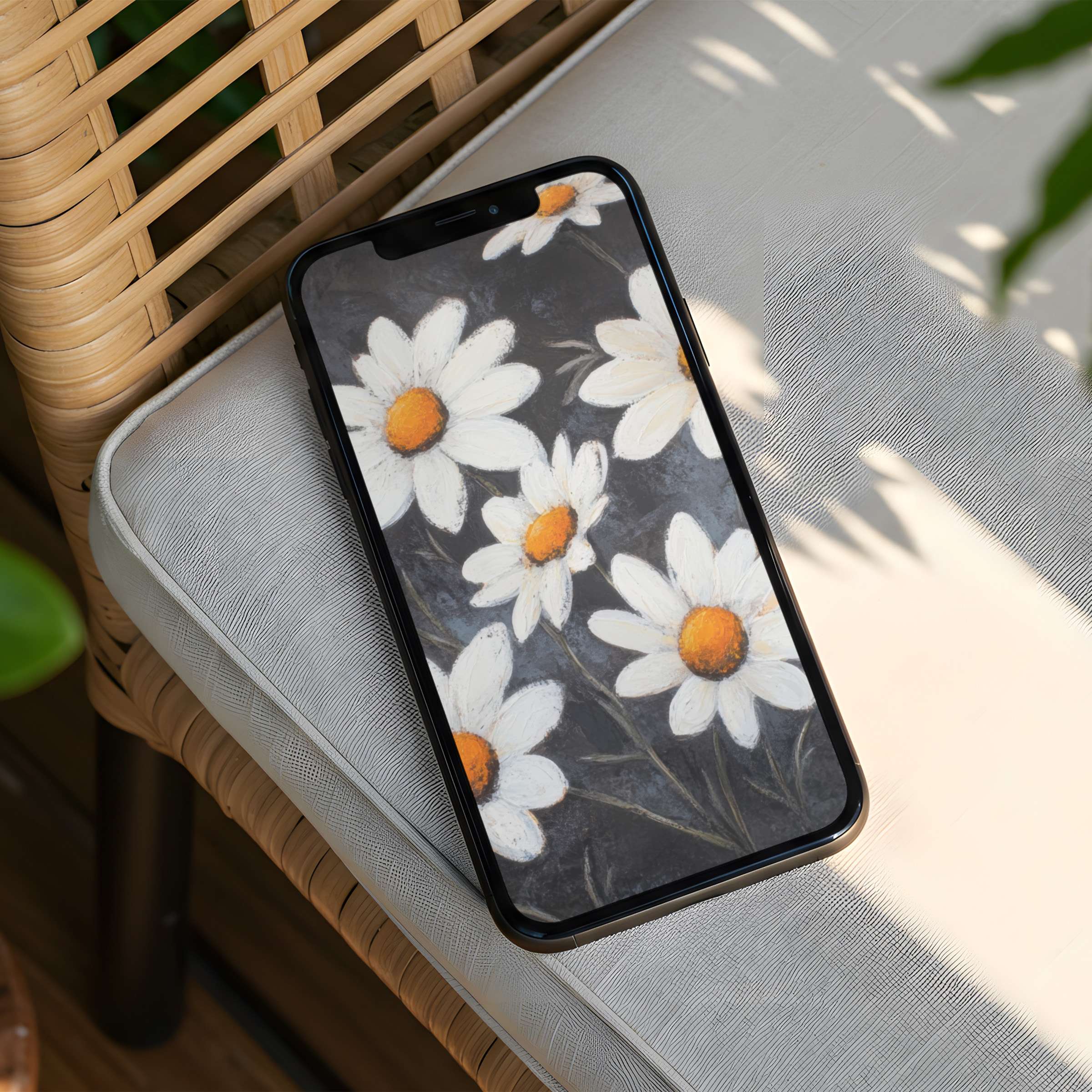 Embrace elegance with this floral iPhone background instant download featuring serene daisies perfect for any phone inspiring calm mindfulness