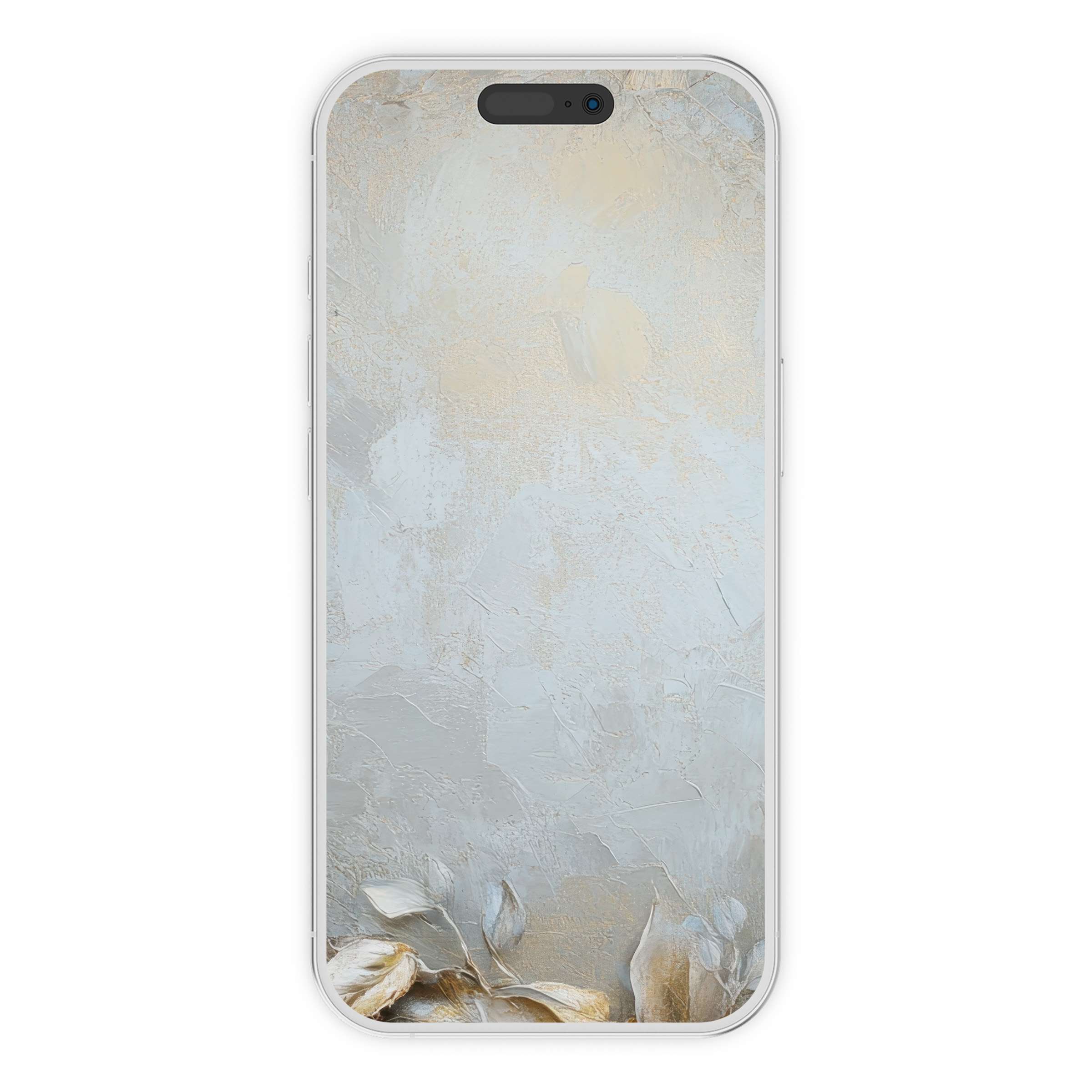 Elegant floral iPhone wallpaper with serene textures in soft neutral tones offers a calming digital download for phone backgrounds